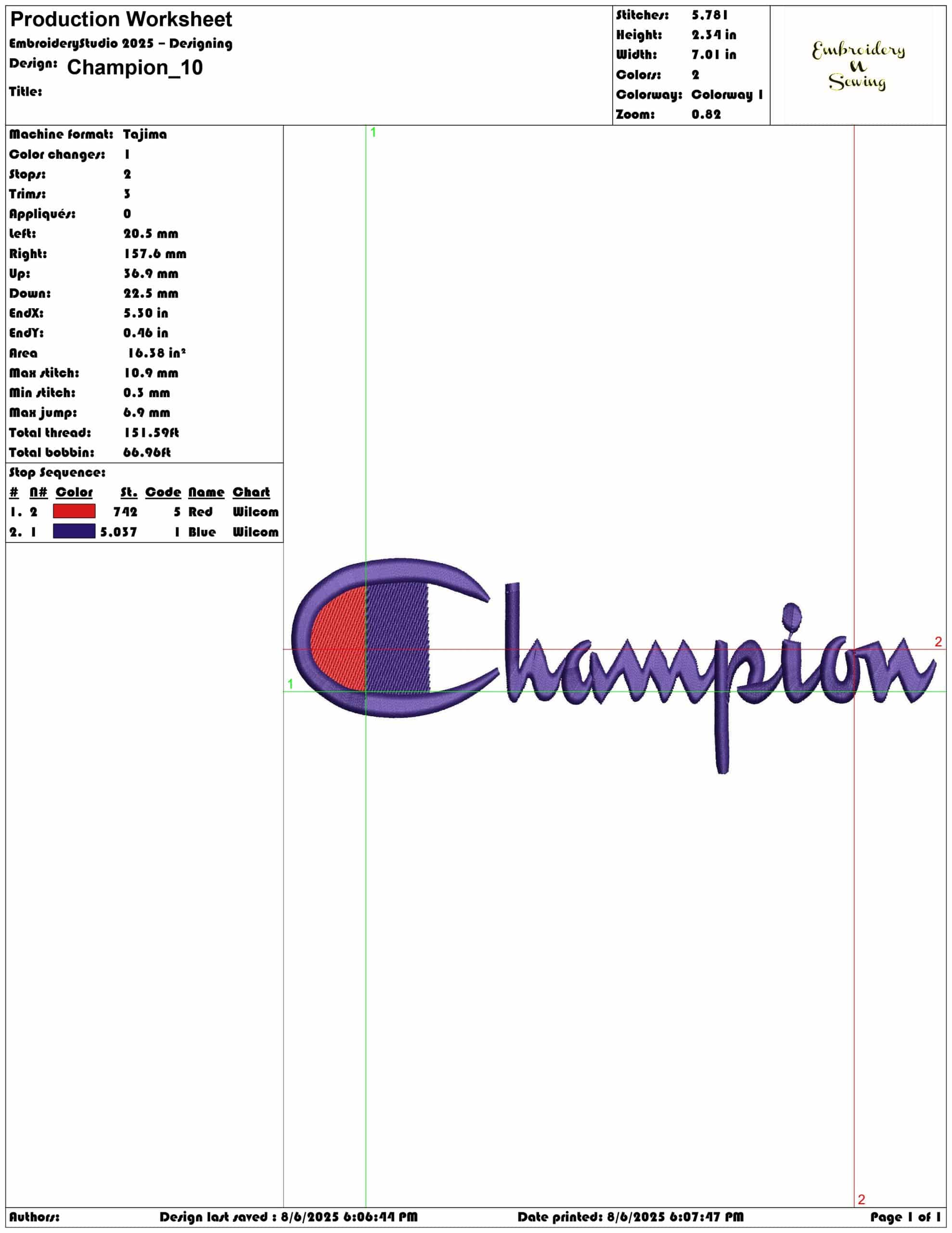 Champion-Elegant embroidery design file - instant download — view 3