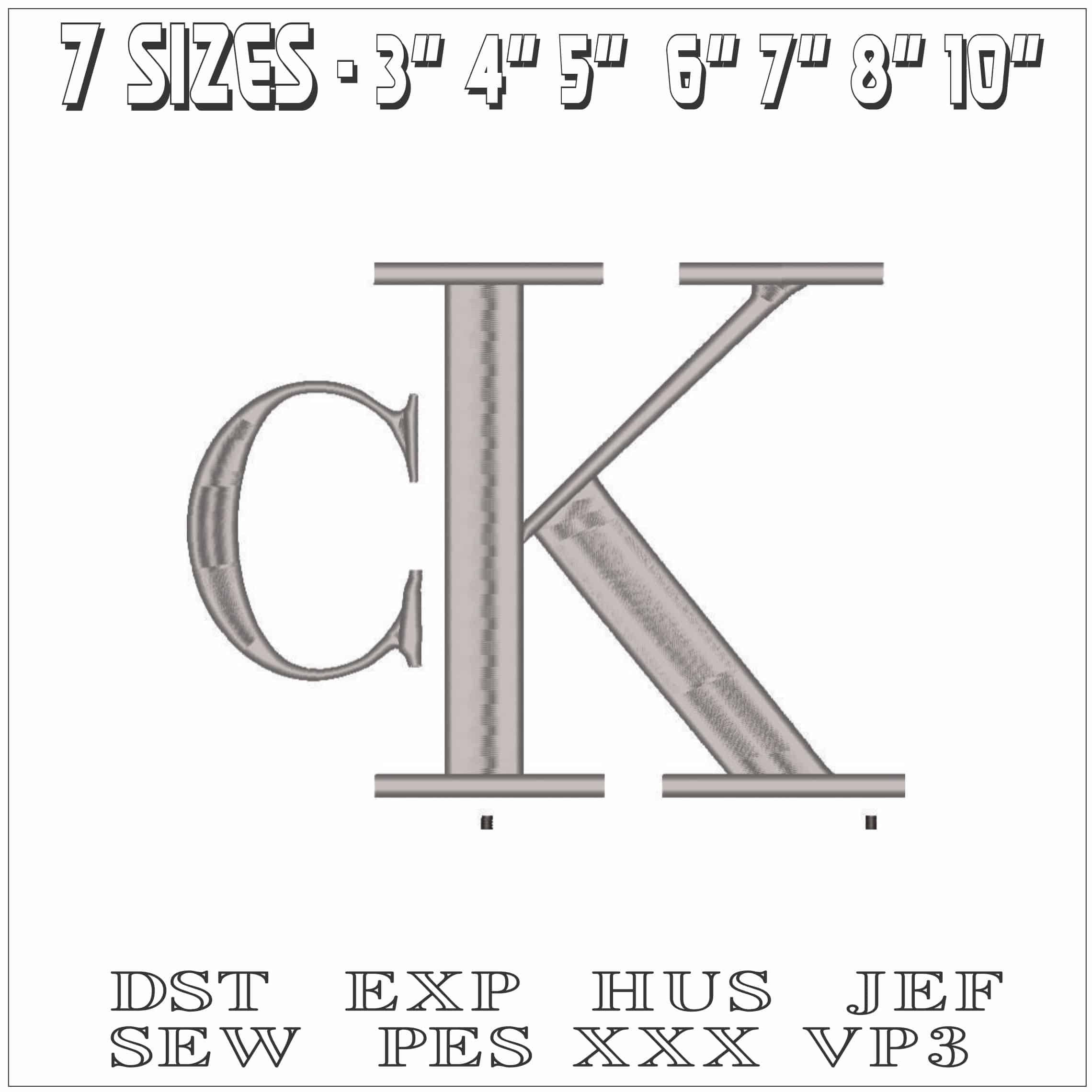 cK Logo-Elegant embroidery design file - instant download — view 2