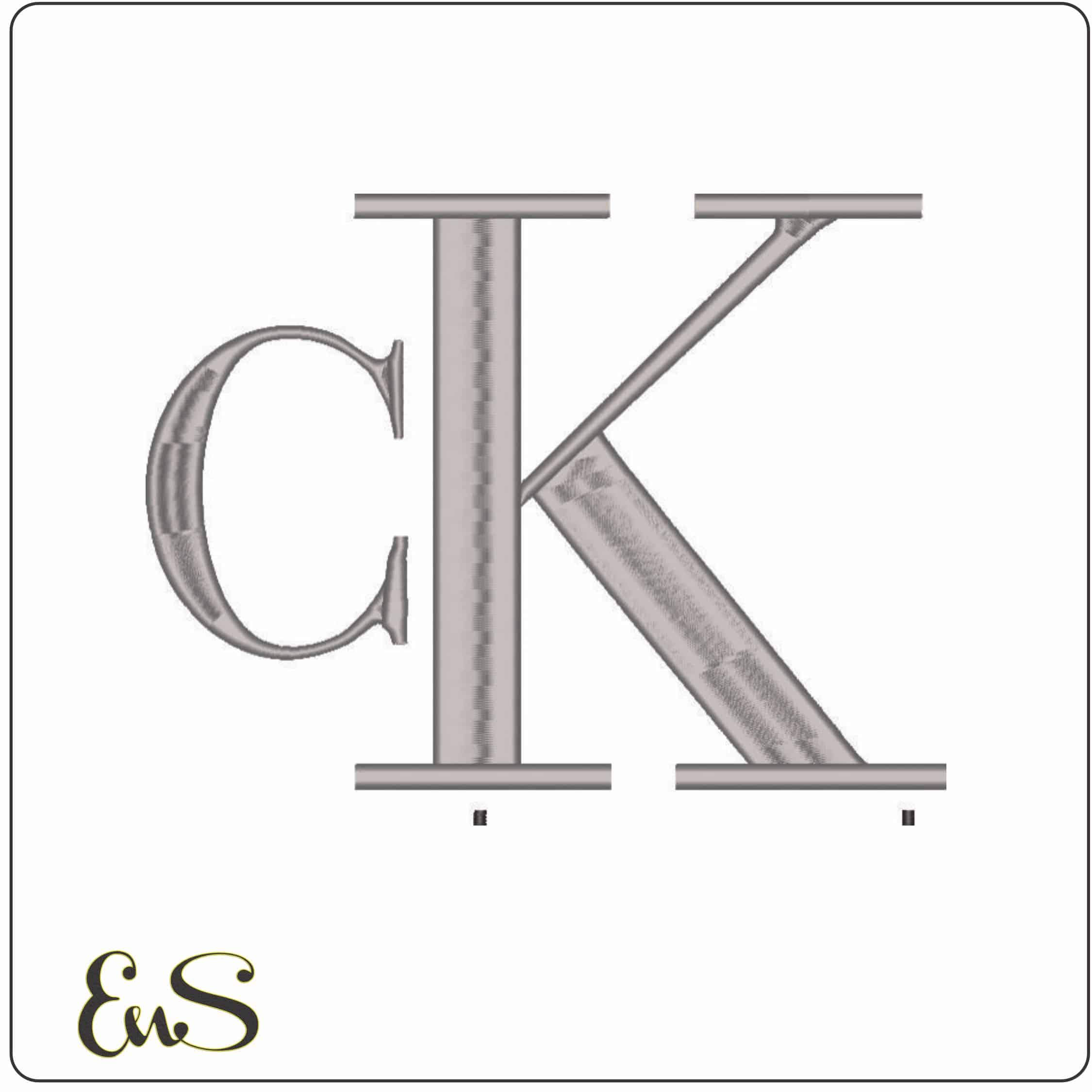 cK Logo-Elegant embroidery design file - instant download
