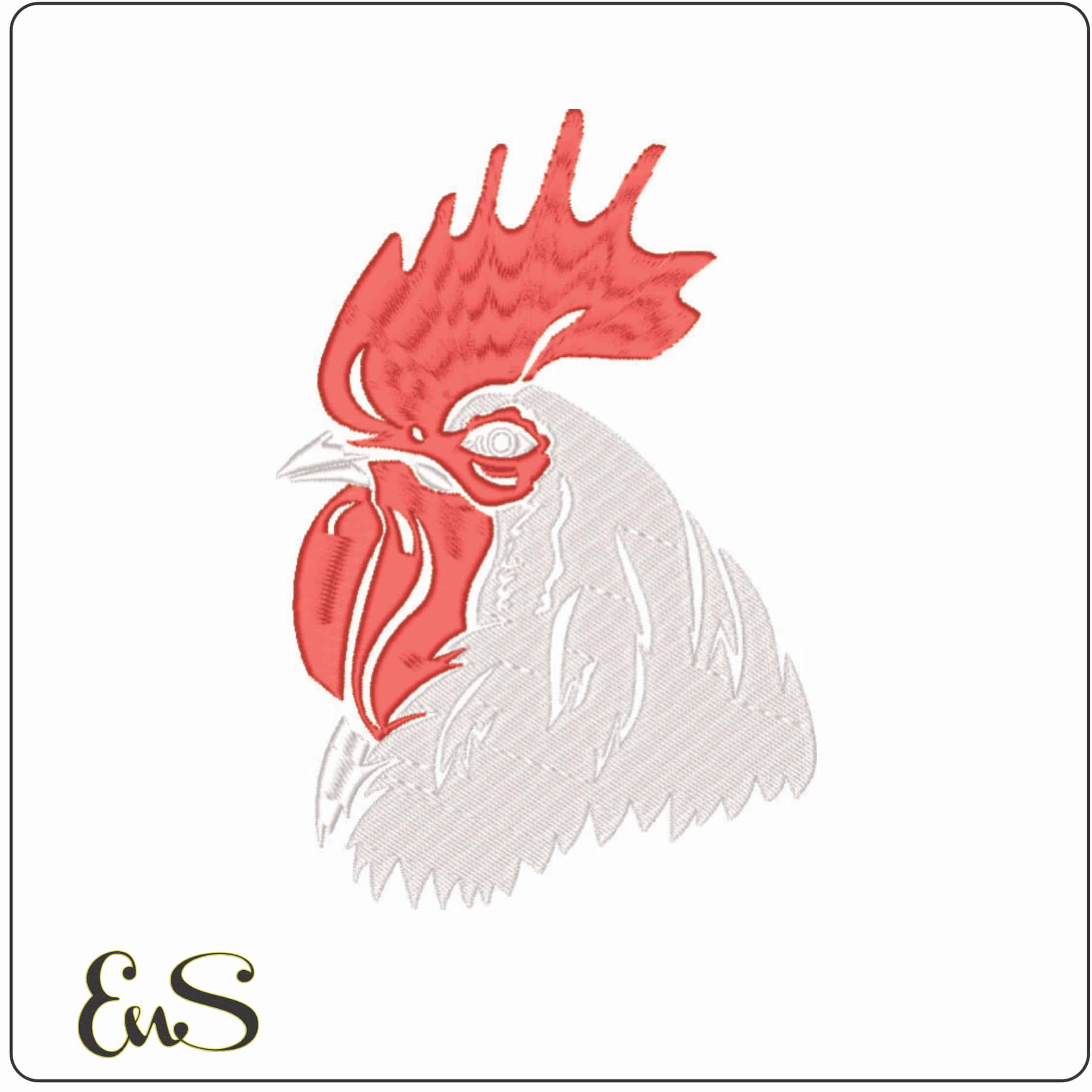Cockeral Head-Elegant embroidery design file - instant download