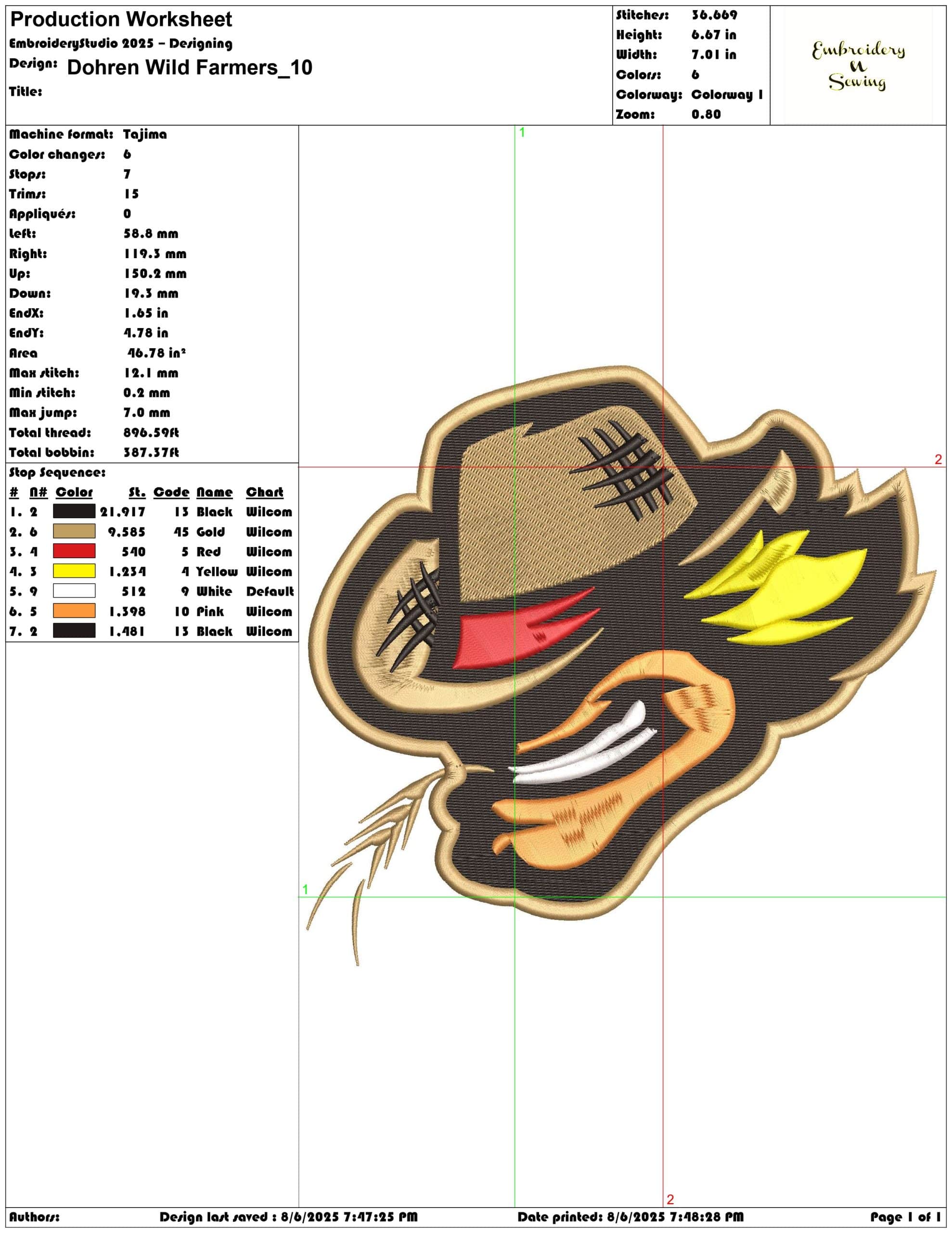 Dohren Wild Farmers-Elegant embroidery design file - instant download — view 3