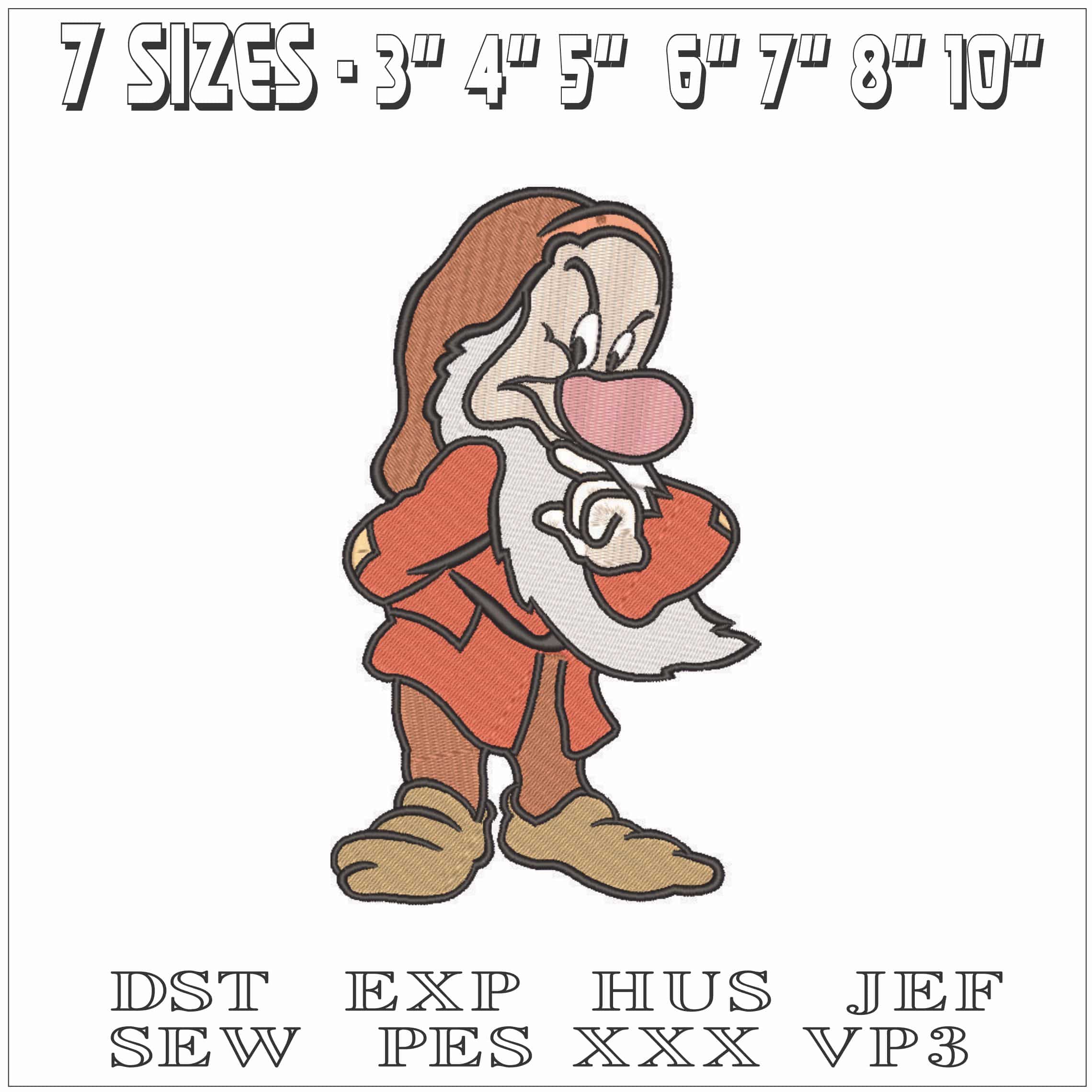 Dwarf Grumpy Snow White - Disney-Elegant embroidery design file - instant download — view 2