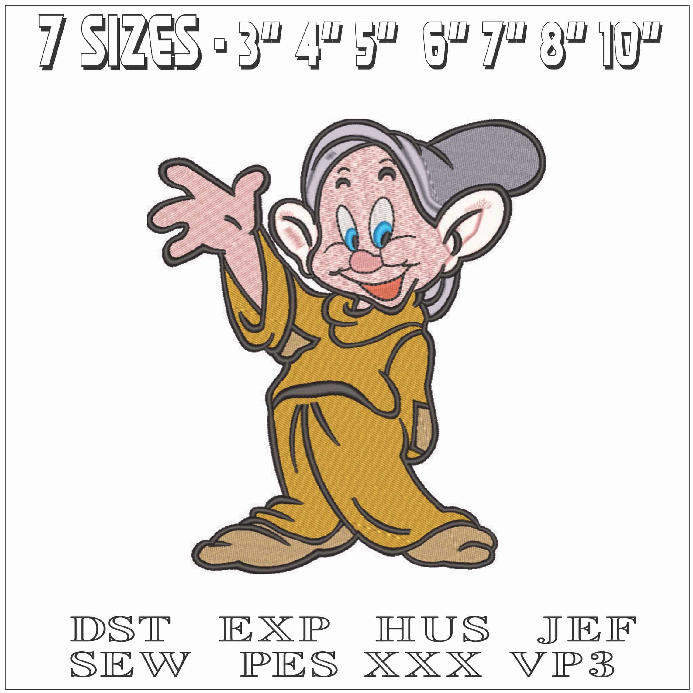 Dwarf Dopey Snow White - Disney-Elegant embroidery design file - instant download — view 2