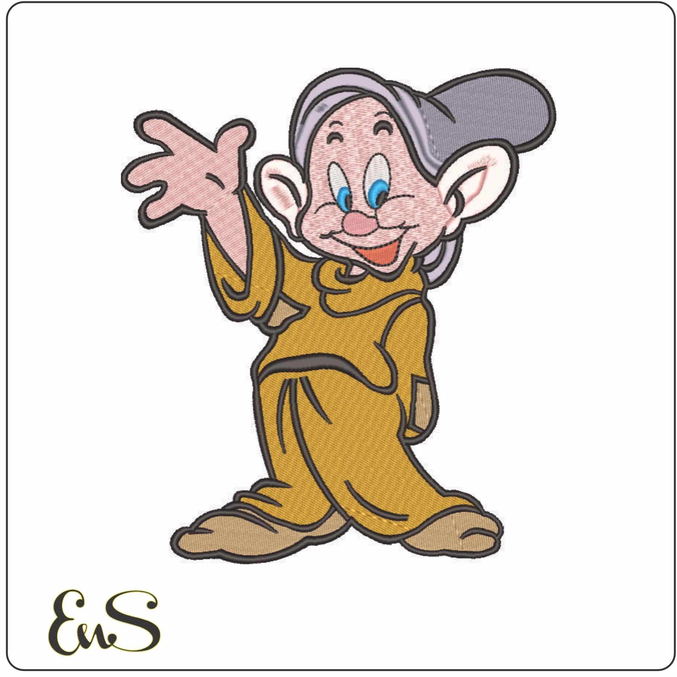 Dwarf Dopey Snow White - Disney-Elegant embroidery design file - instant download
