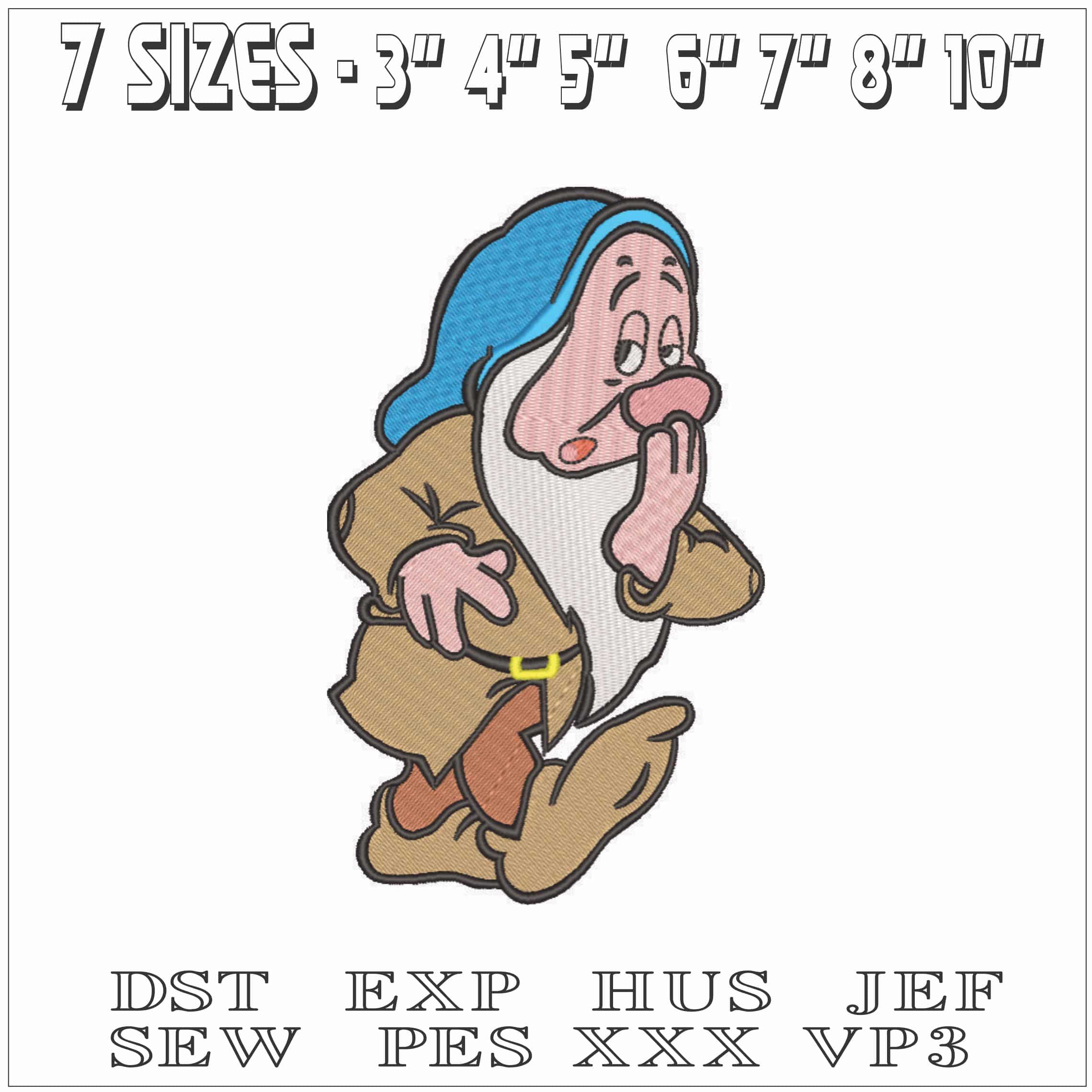 Dwarf Happy Snow White - Disney-Elegant embroidery design file - instant download — view 2