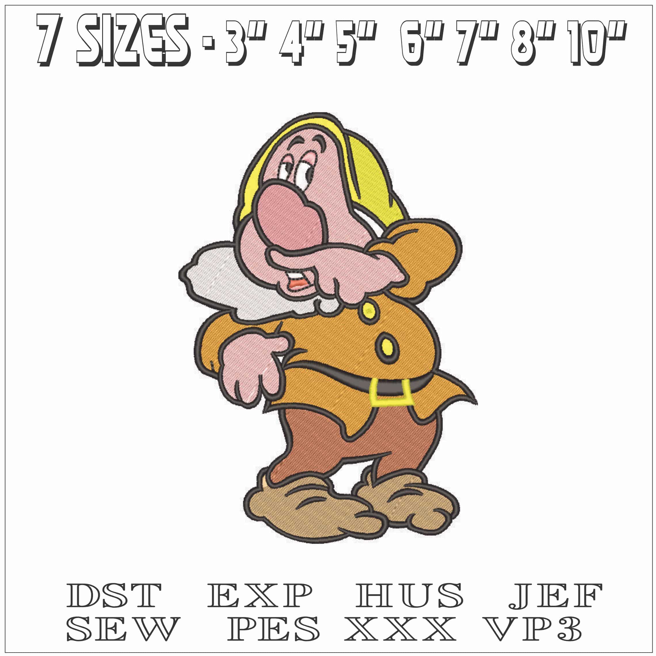 Dwarf Sneezy Snow White - Disney-Elegant embroidery design file - instant download — view 2
