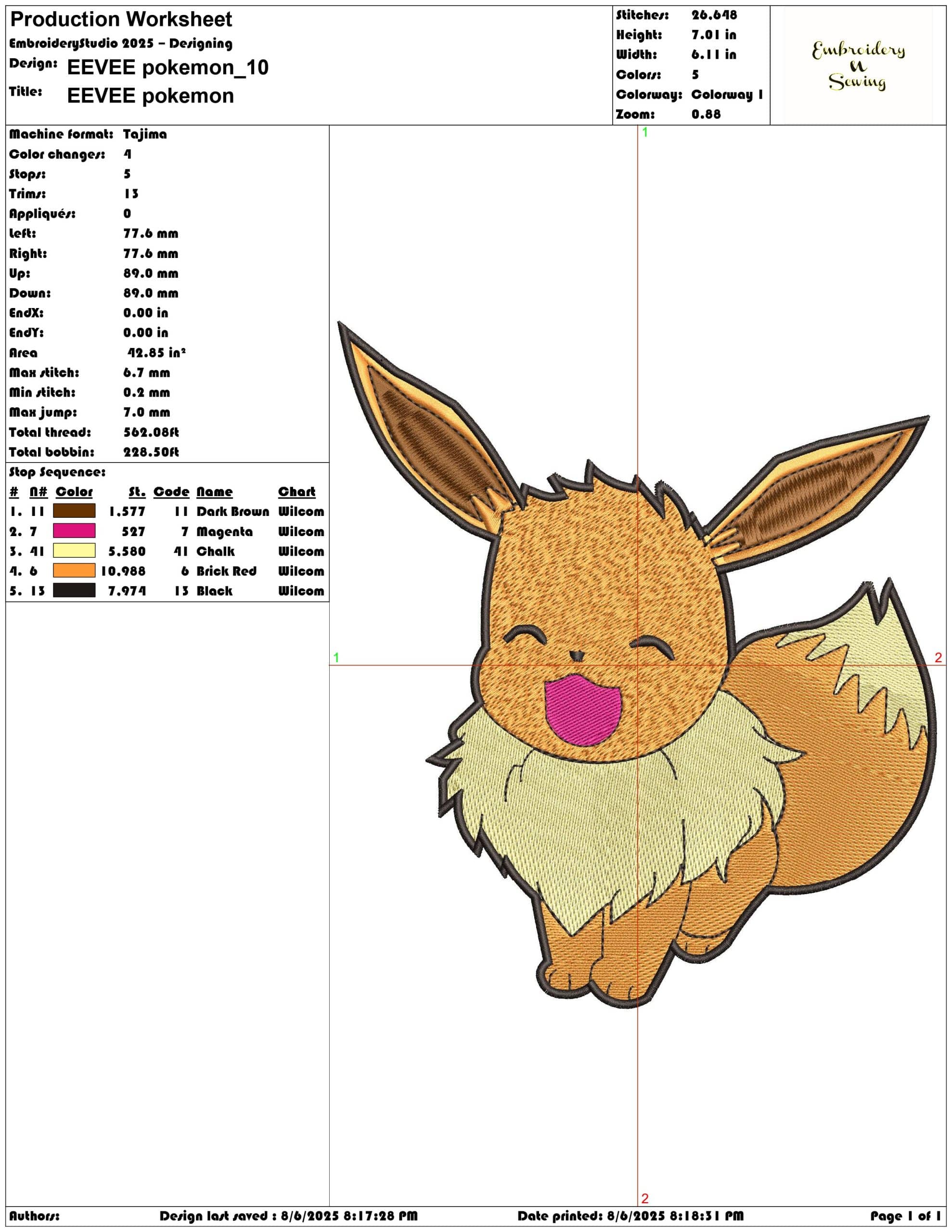 EEVEE pokemon-Elegant embroidery design file - instant download — view 3