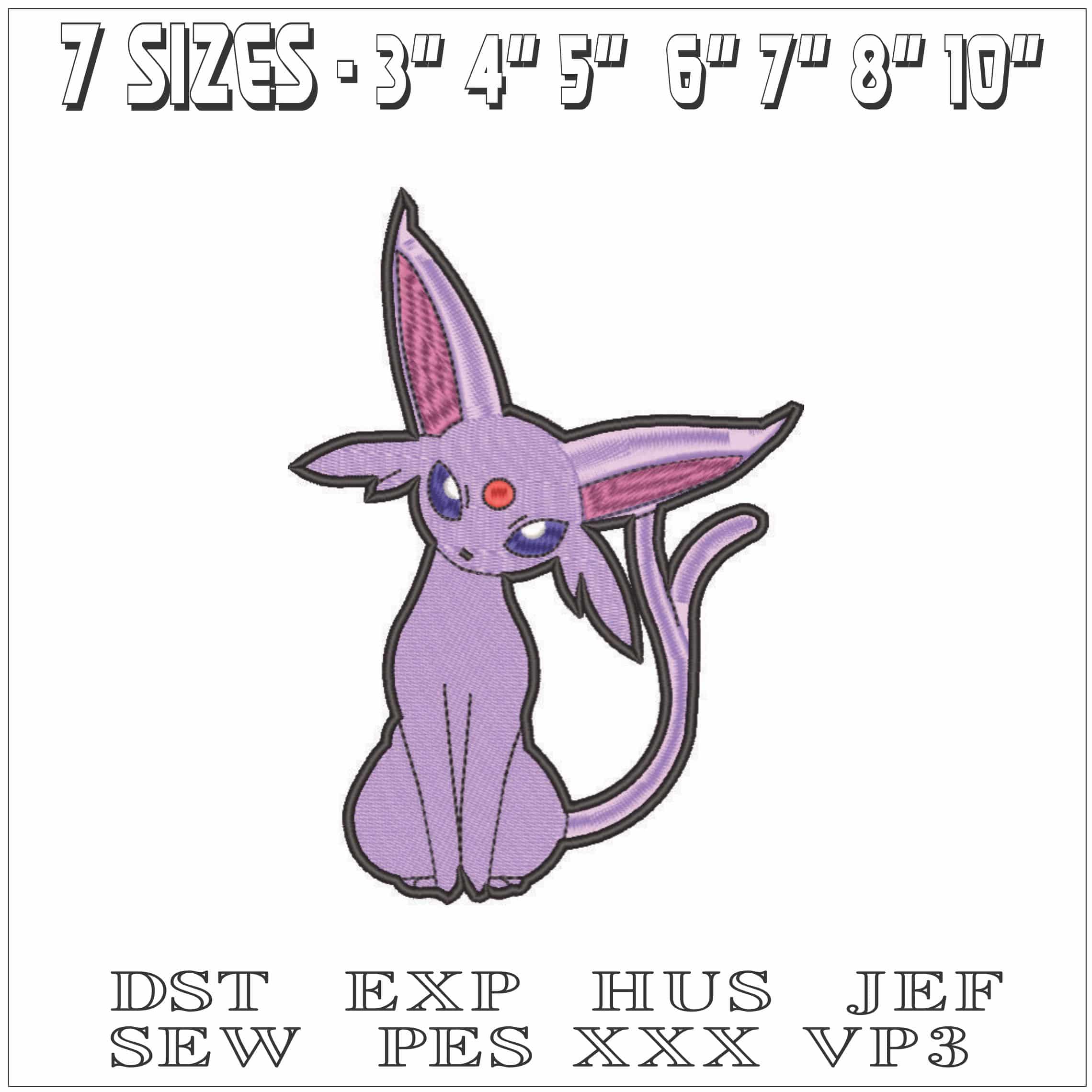 Espeon Pokemon - Anime-Elegant embroidery design file - instant download — view 2