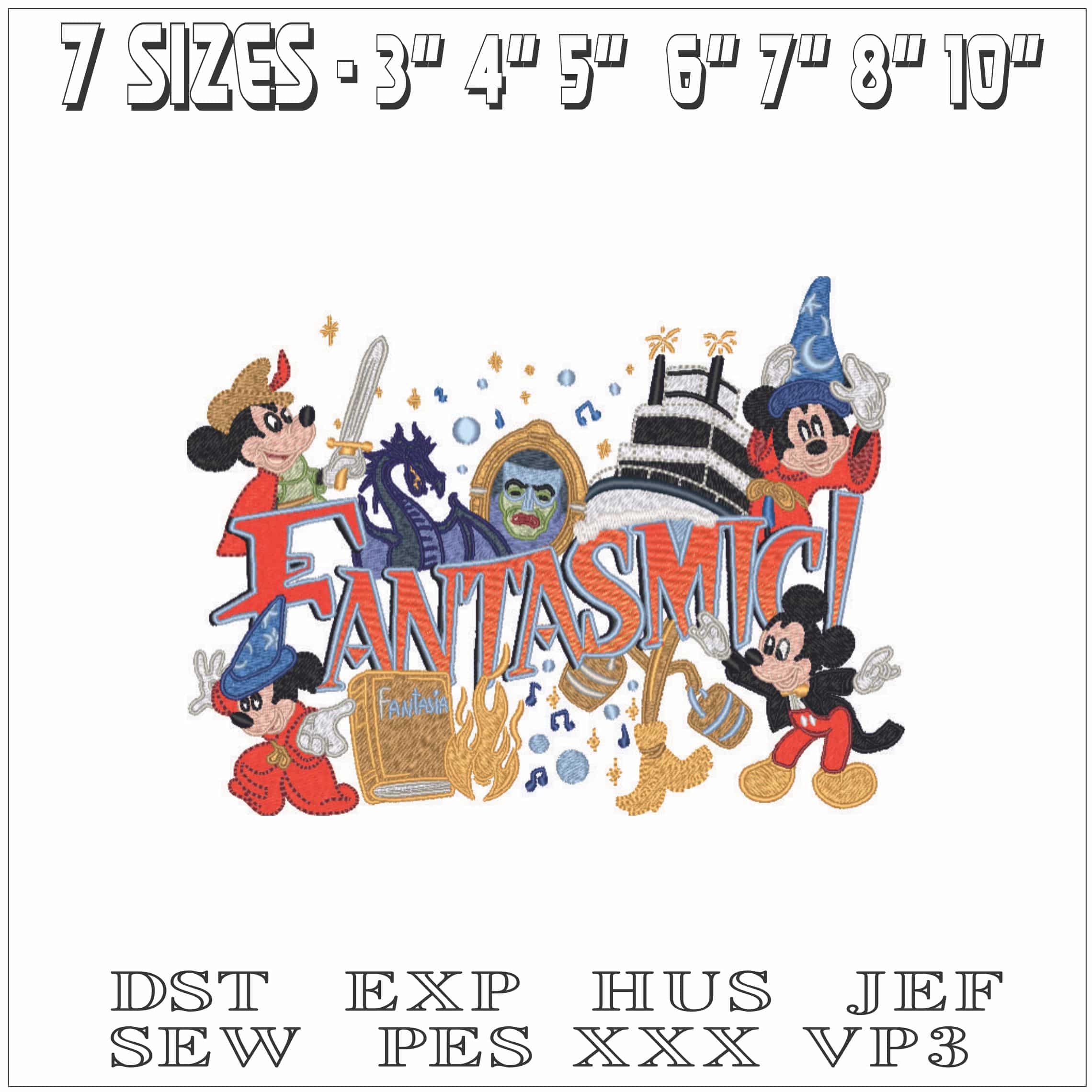 Fantasmic Mickey Mouse-Elegant embroidery design file - instant download — view 2