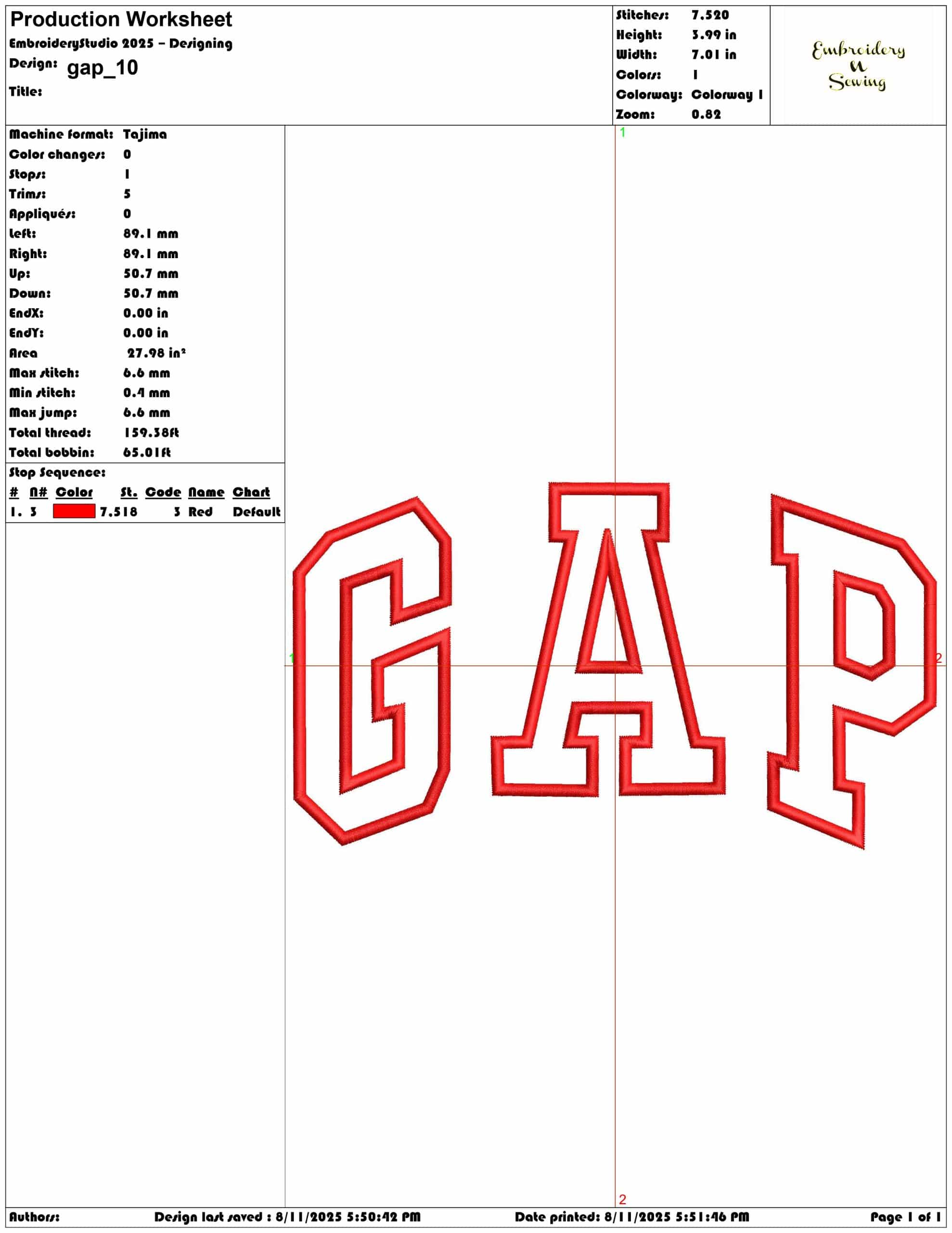 GAP-Elegant embroidery design file - instant download — view 3