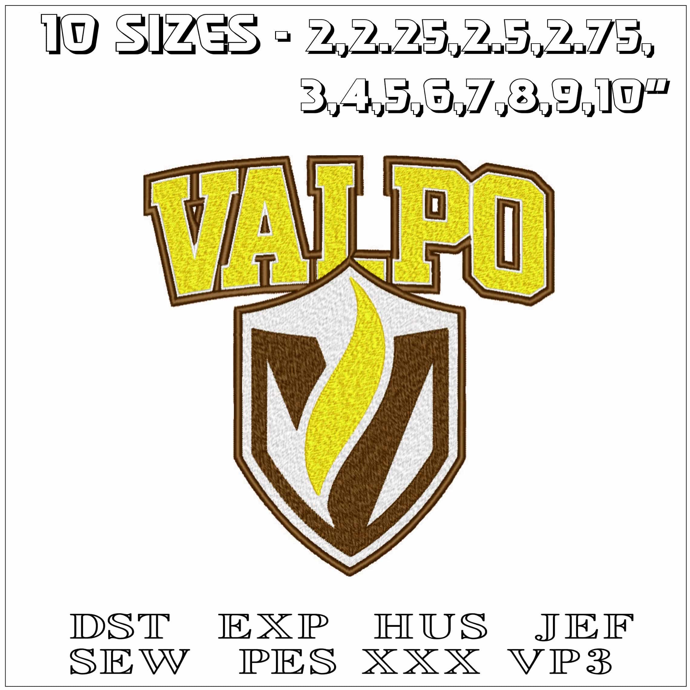 Valparaiso Beacons Crusaders logo including Small embroidery design - Brown Field Stadium- Logo  embroidery machine pattern embroidery file — view 2