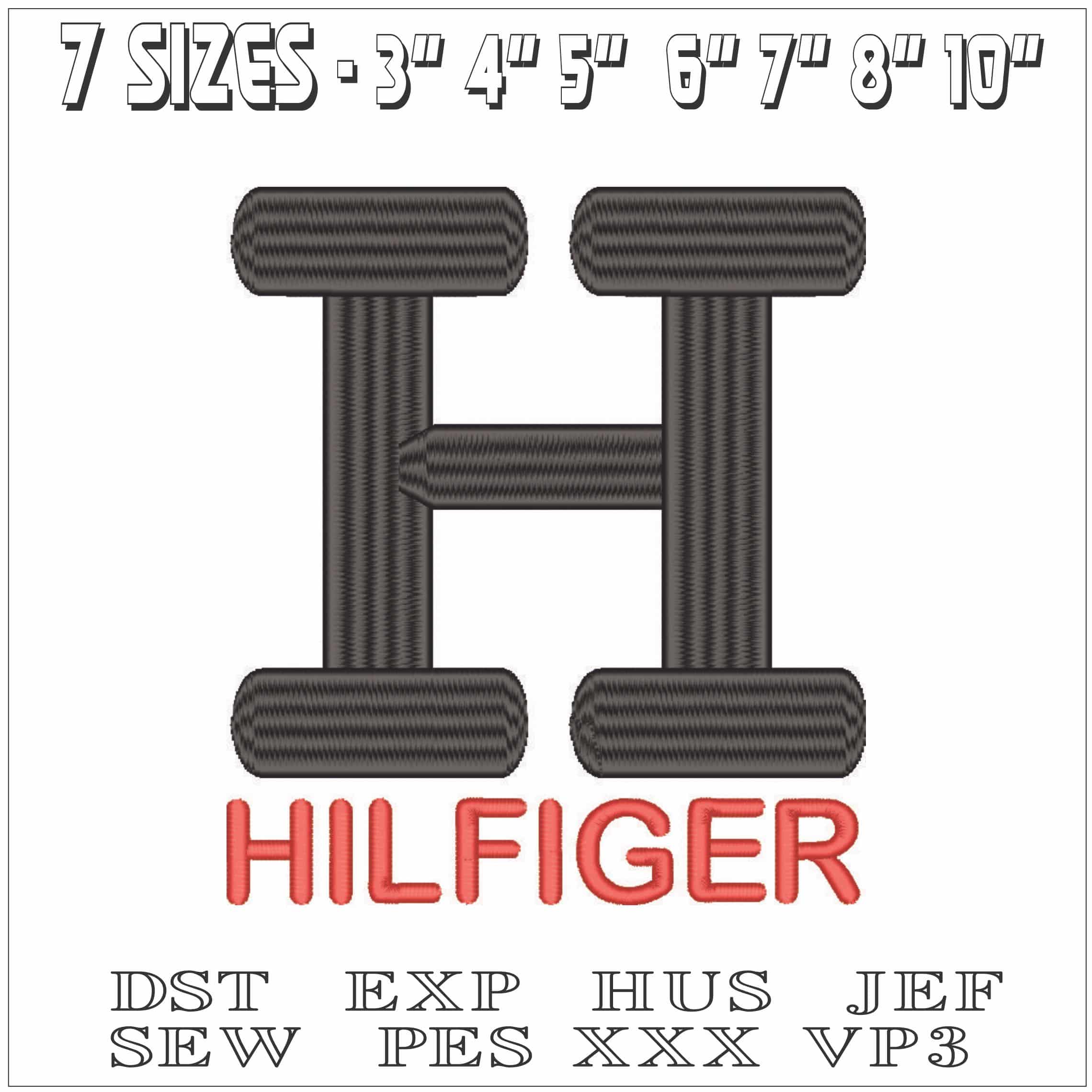 H Hilfiger-Elegant embroidery design file - instant download — view 2
