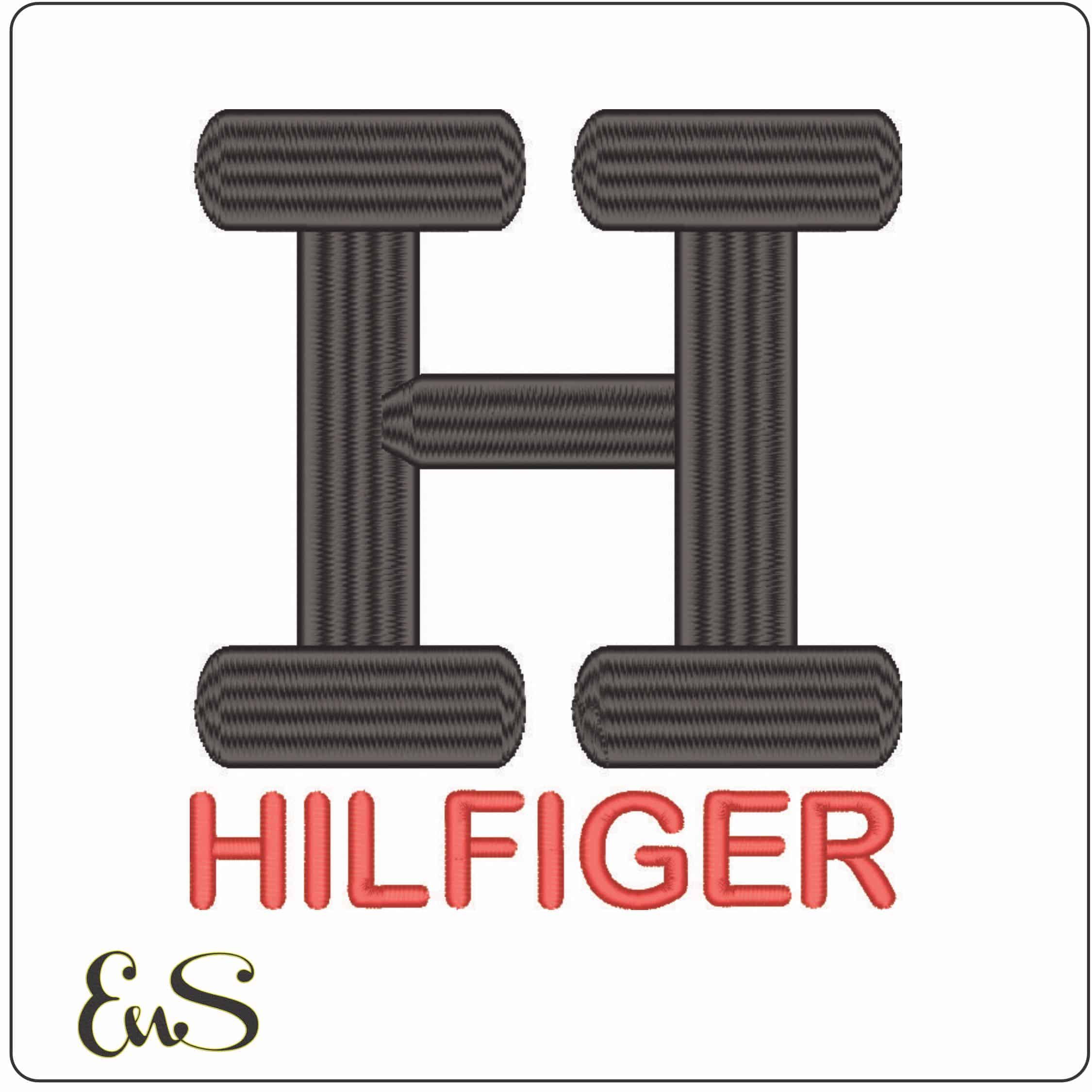 H Hilfiger-Elegant embroidery design file - instant download