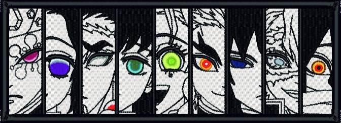 HASHIRA Eyes - Anime-Elegant embroidery design file - instant download