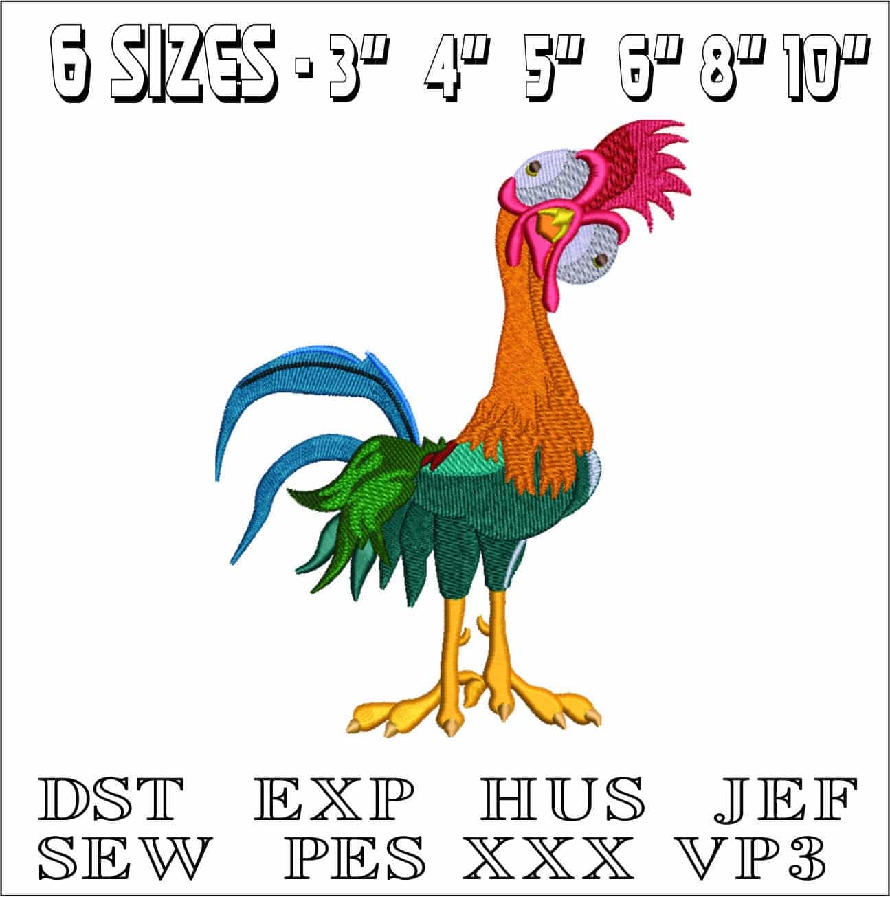 Hei Hei-Elegant embroidery design file - instant download — view 2