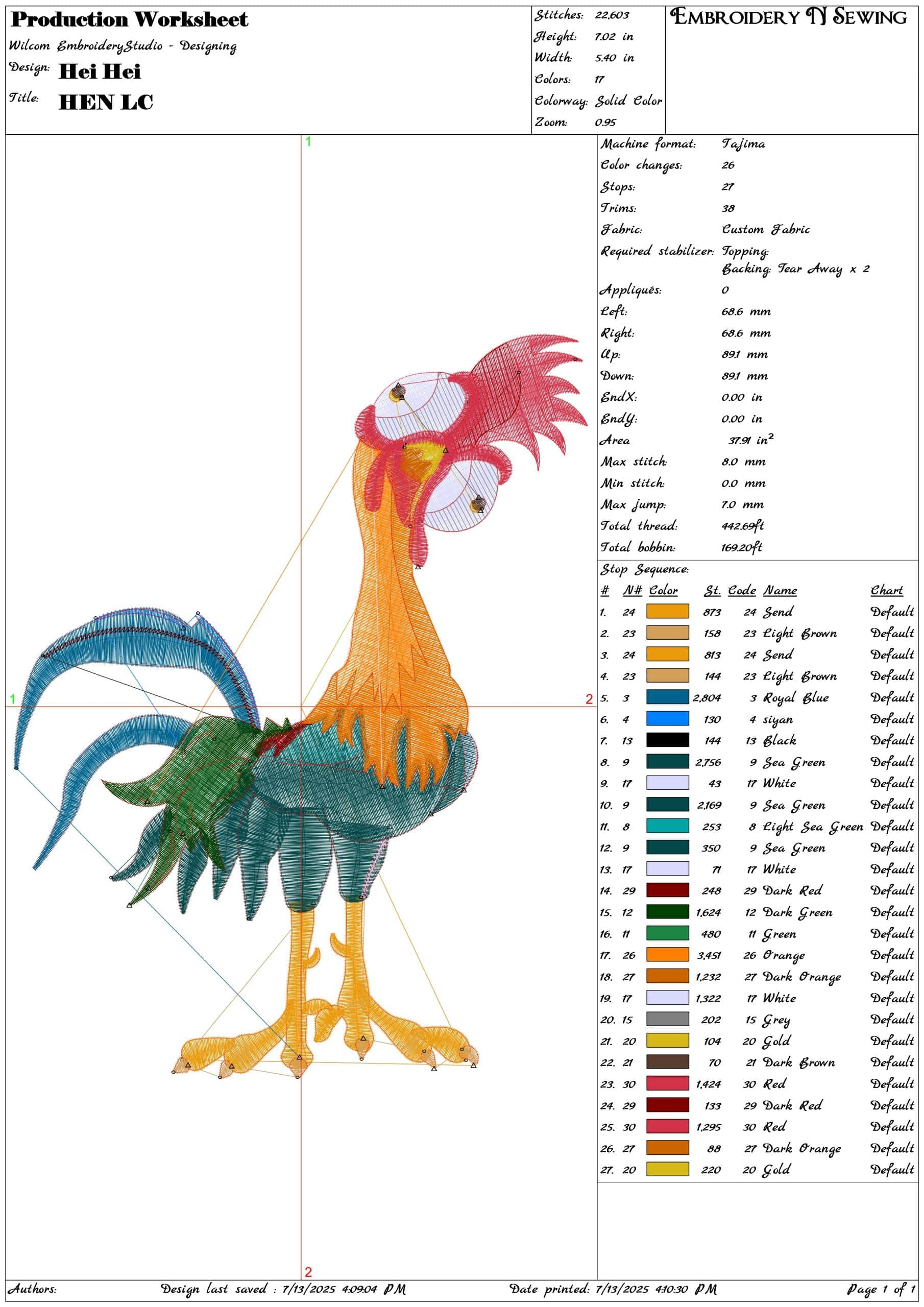 Hei Hei-Elegant embroidery design file - instant download — view 3