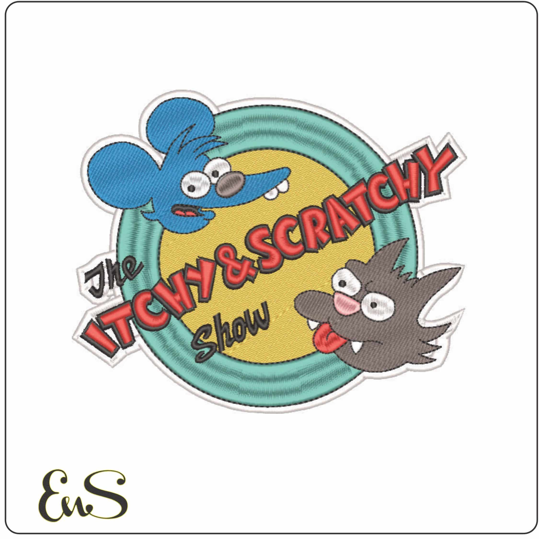 Itchy and Scratchy-Elegant embroidery design file - instant download