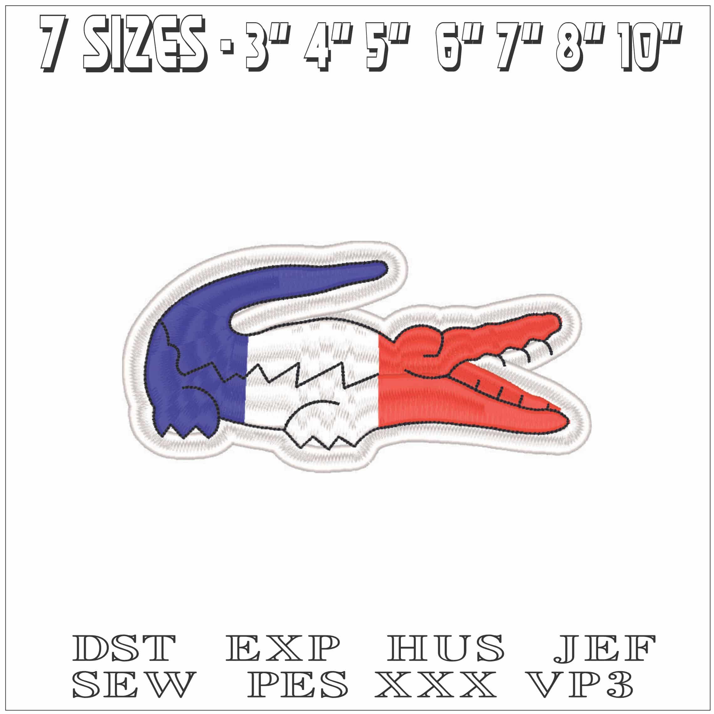 Lacoste France-Elegant embroidery design file - instant download — view 2