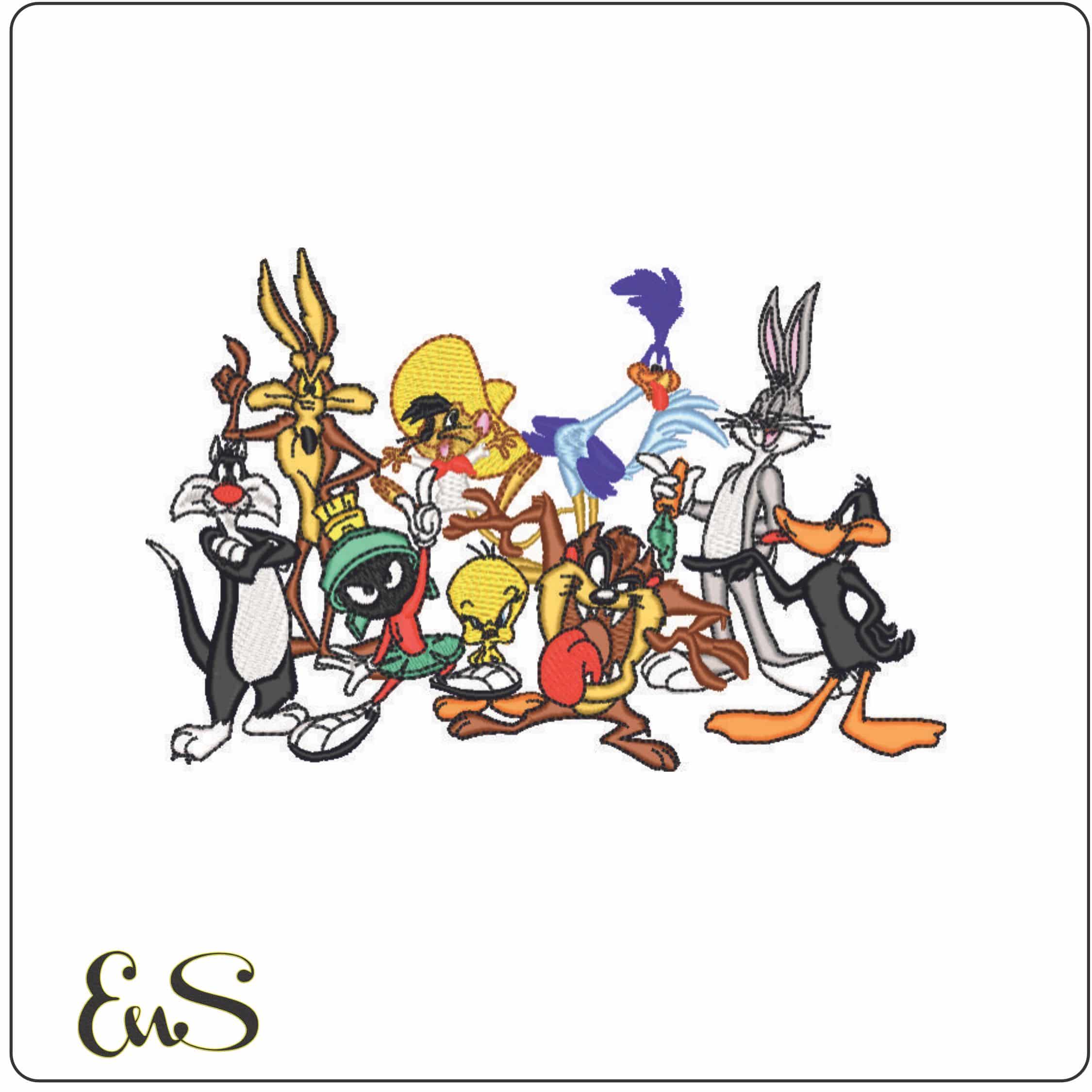 Looney Tunes Family-Elegant embroidery design file - instant download