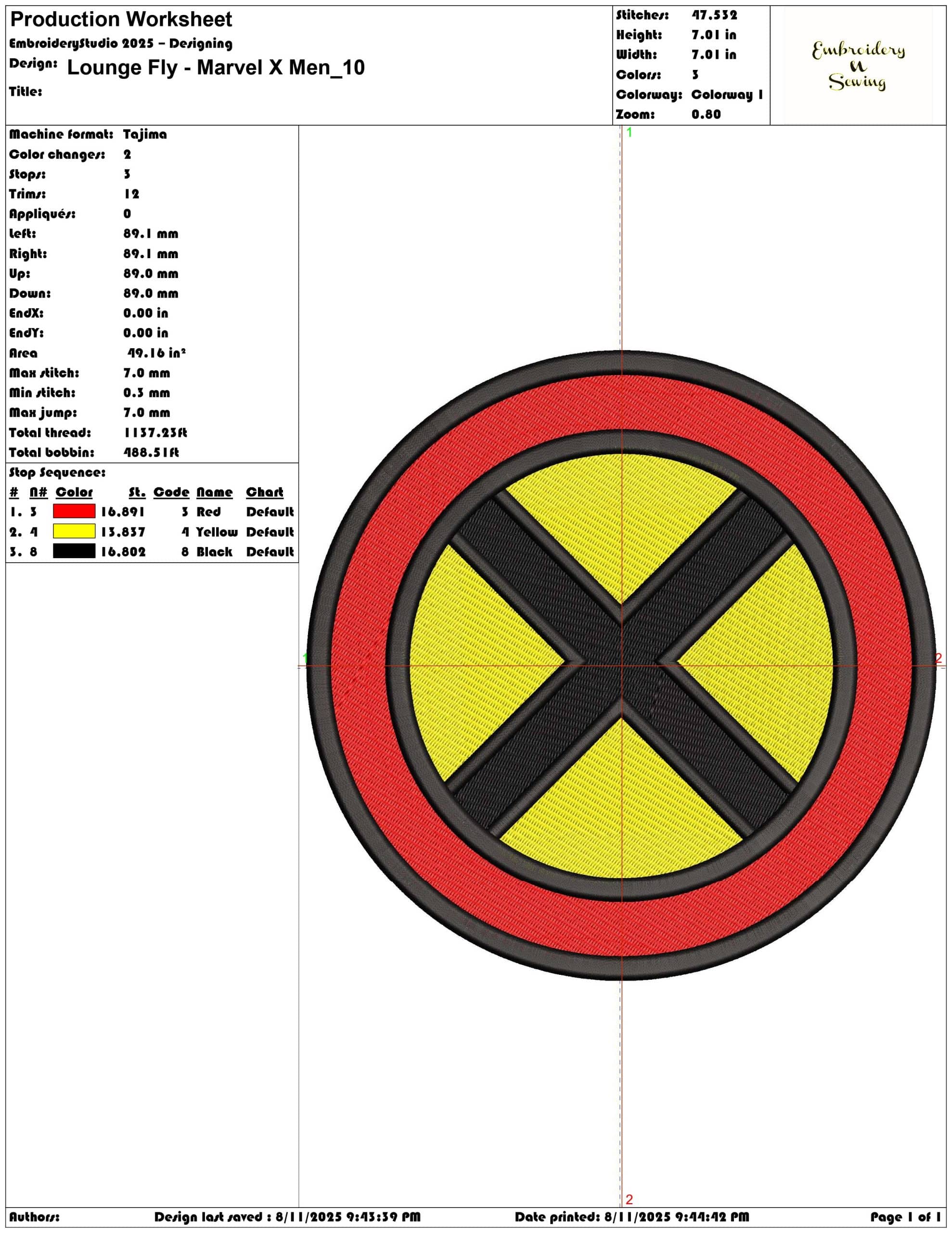 Lounge Fly - Marvel X Men-Elegant embroidery design file - instant download — view 3
