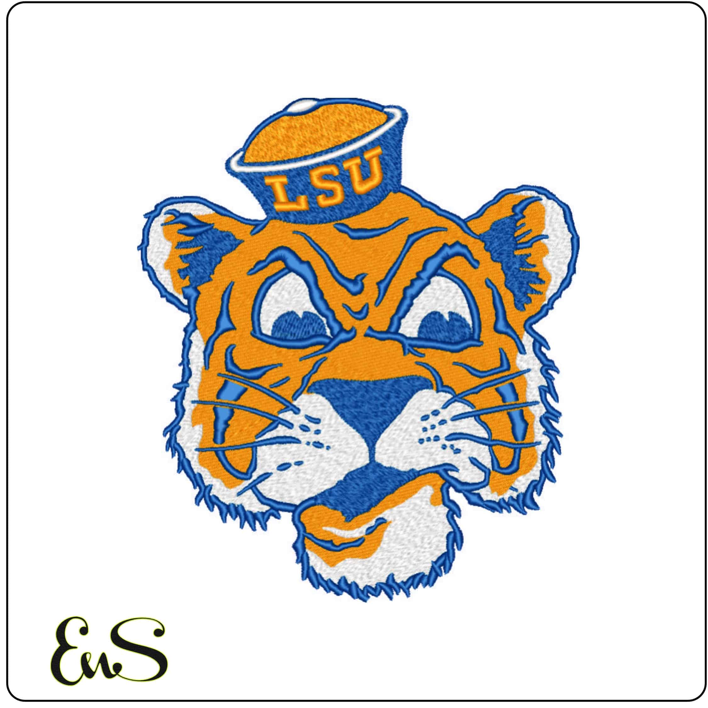 LSU 1955 With outline-Elegant embroidery design file - instant download