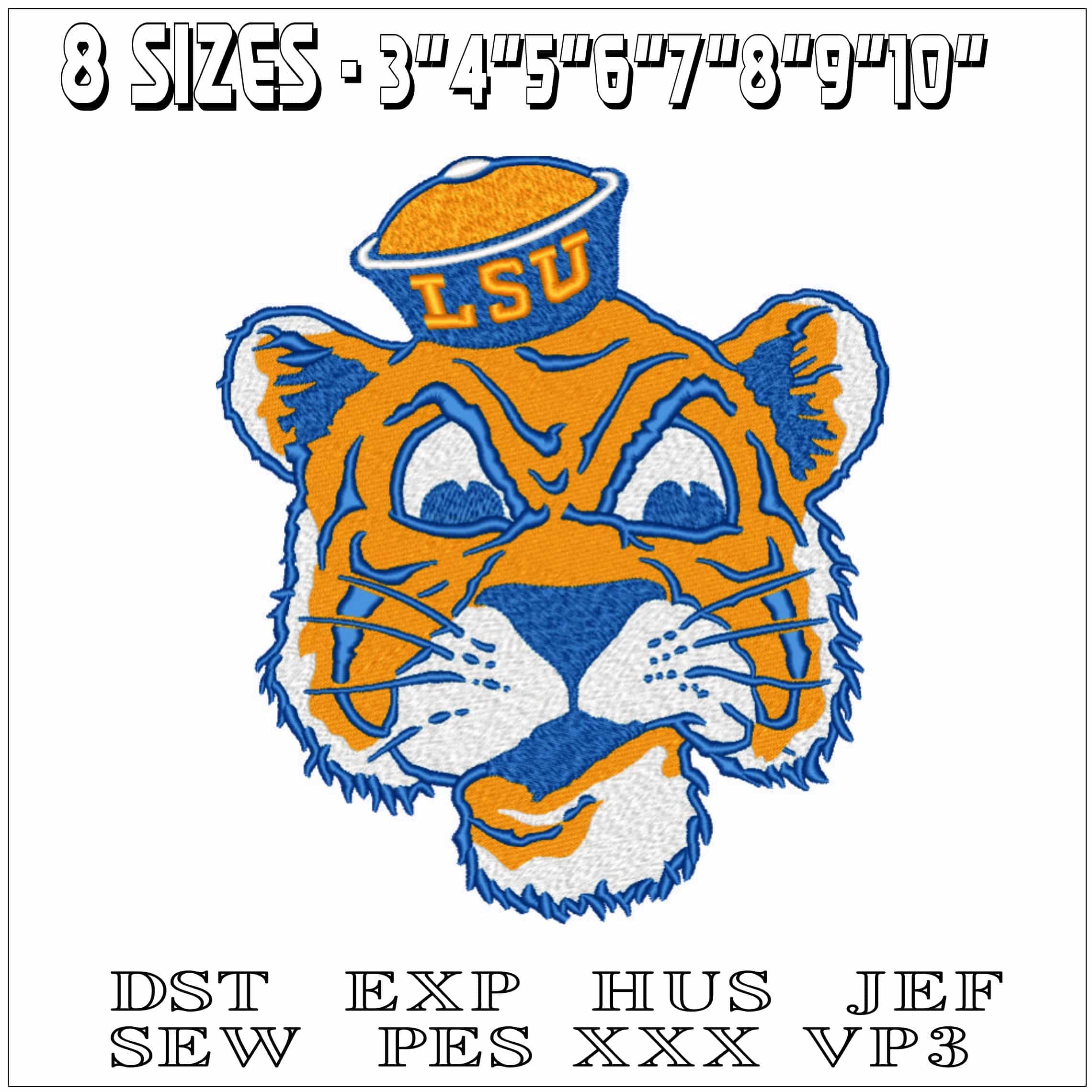 LSU 1955 With outline-Elegant embroidery design file - instant download — view 2