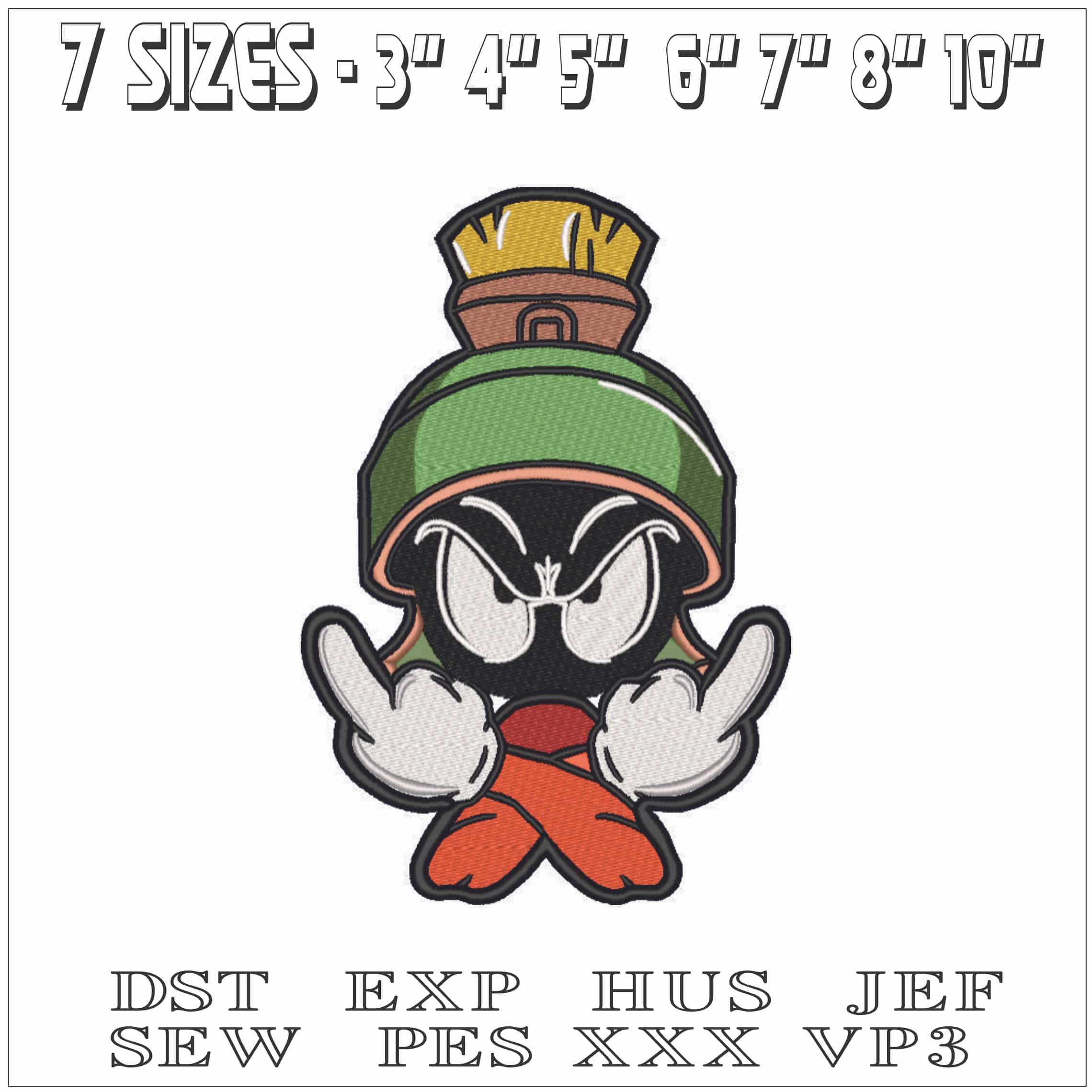 Marvin Martian Salute - Looney Tunes-Elegant embroidery design file - instant download — view 2