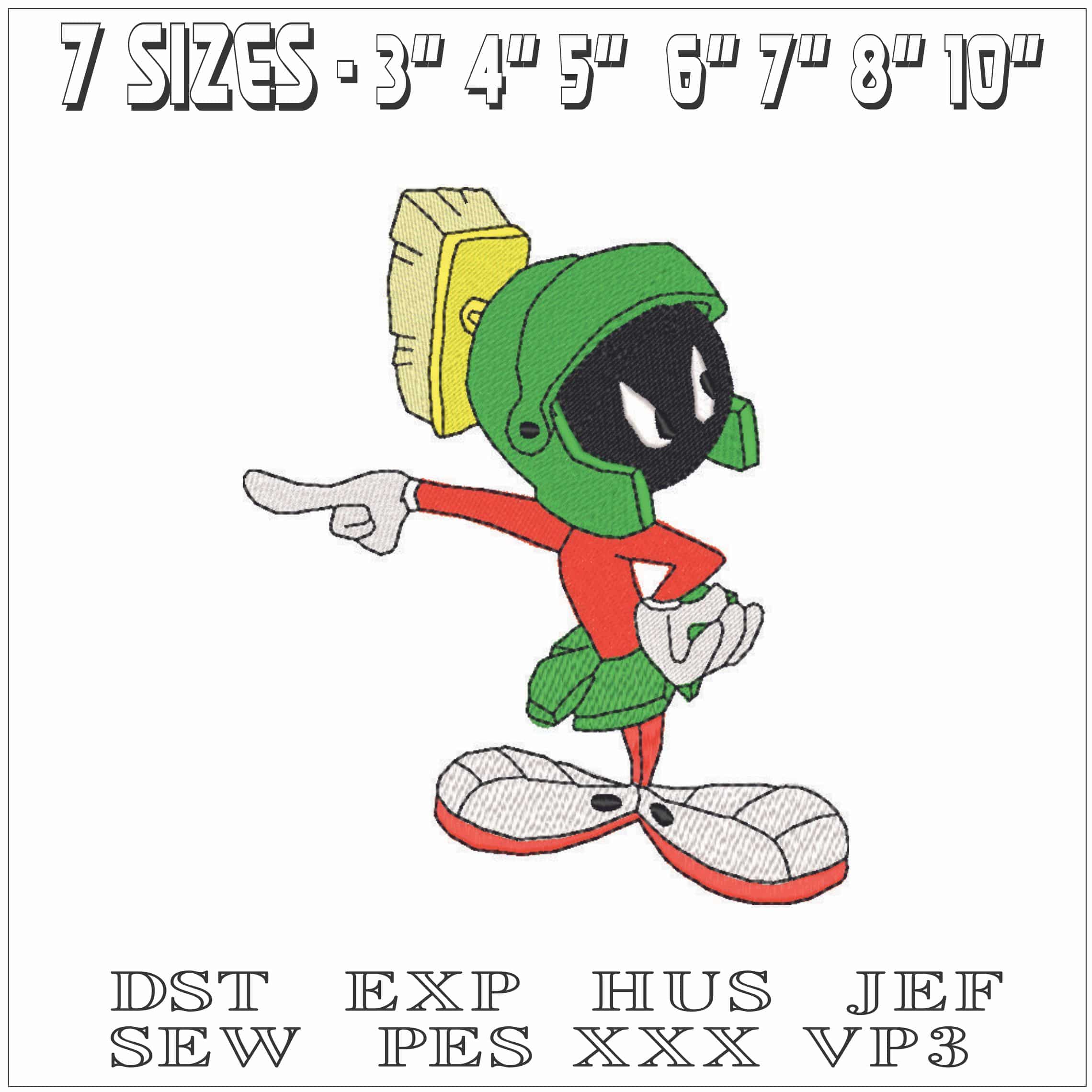 Marvin The Martian-Elegant embroidery design file - instant download — view 2