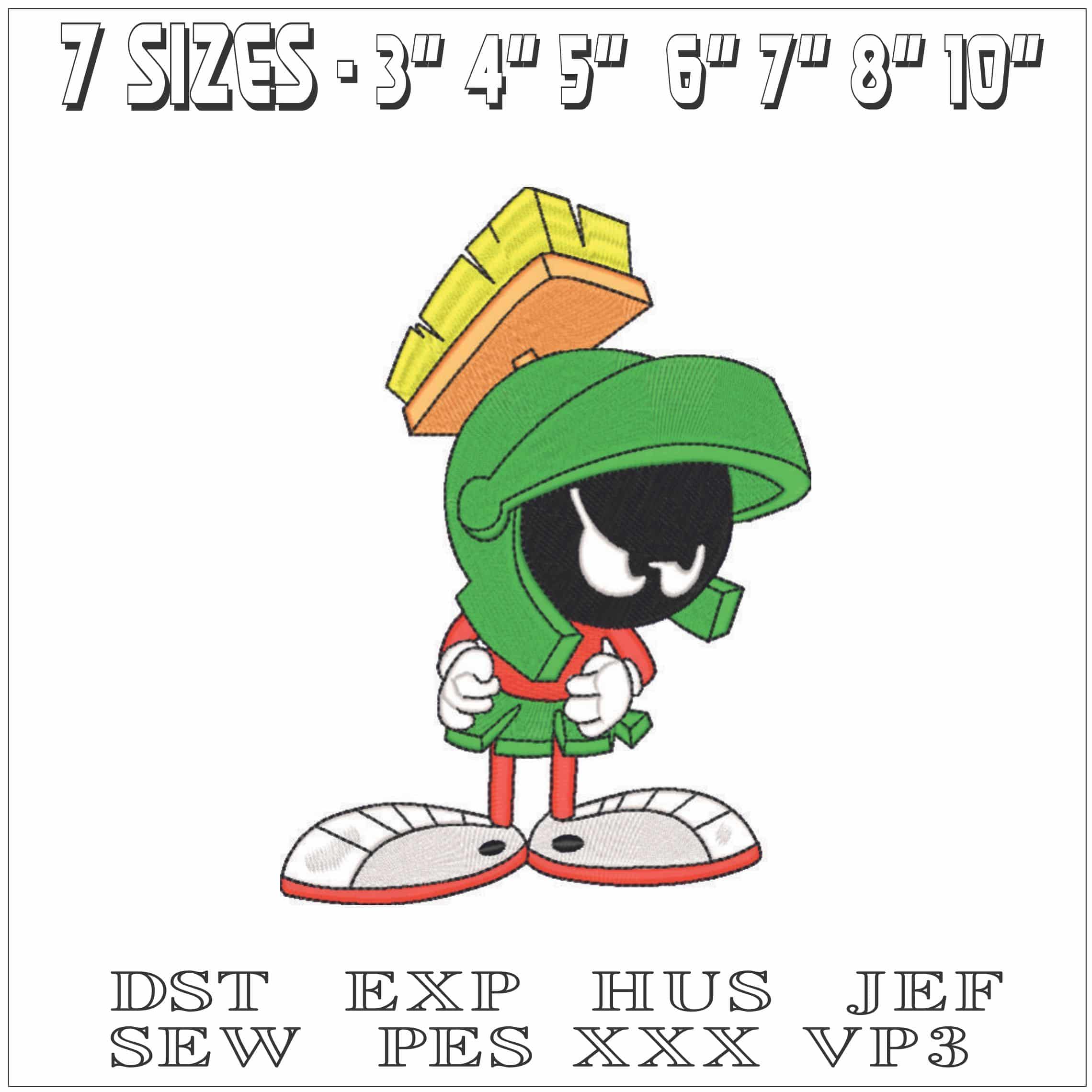 Marvin the Martian Stare-Elegant embroidery design file - instant download — view 2