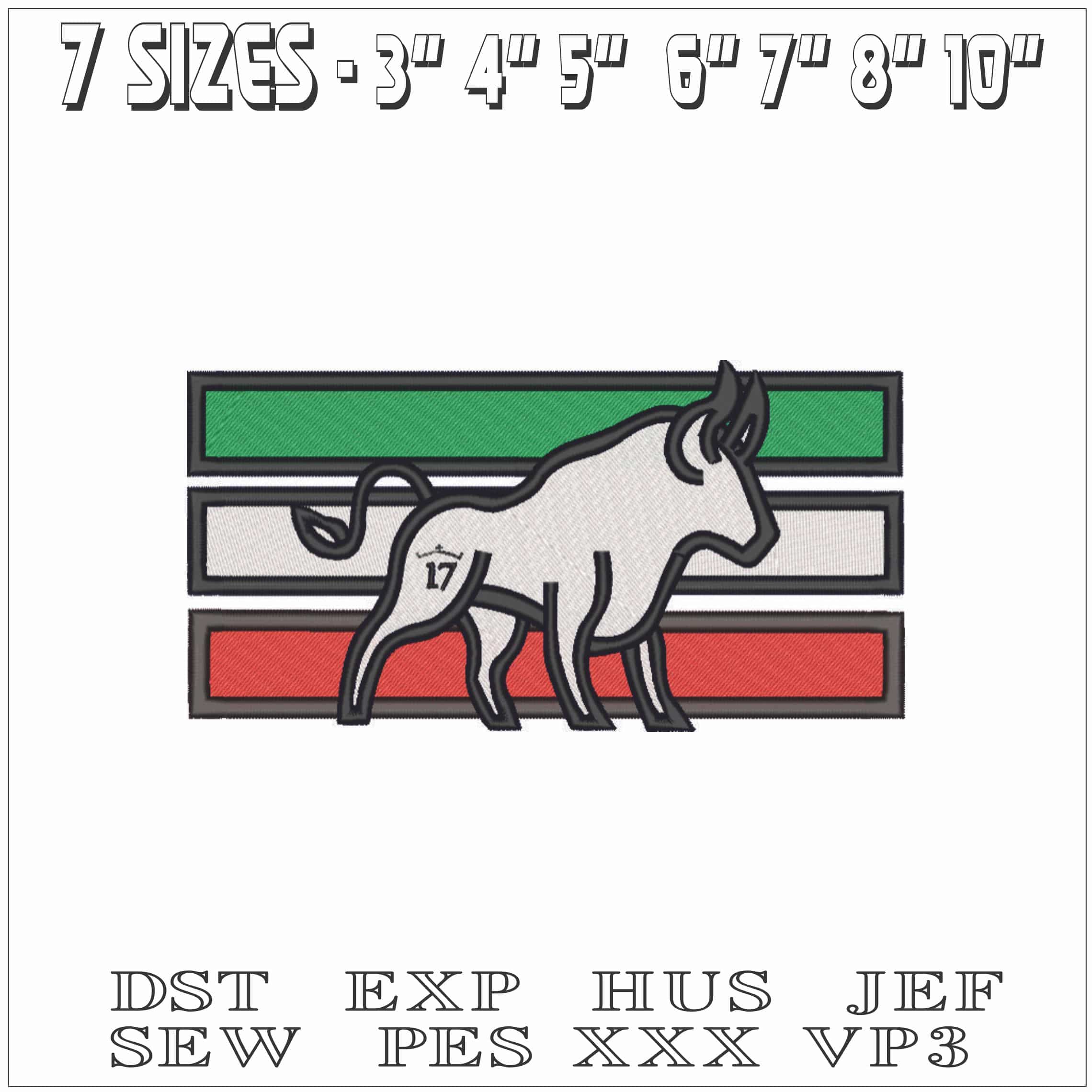 Mexican Bull-Elegant embroidery design file - instant download — view 2
