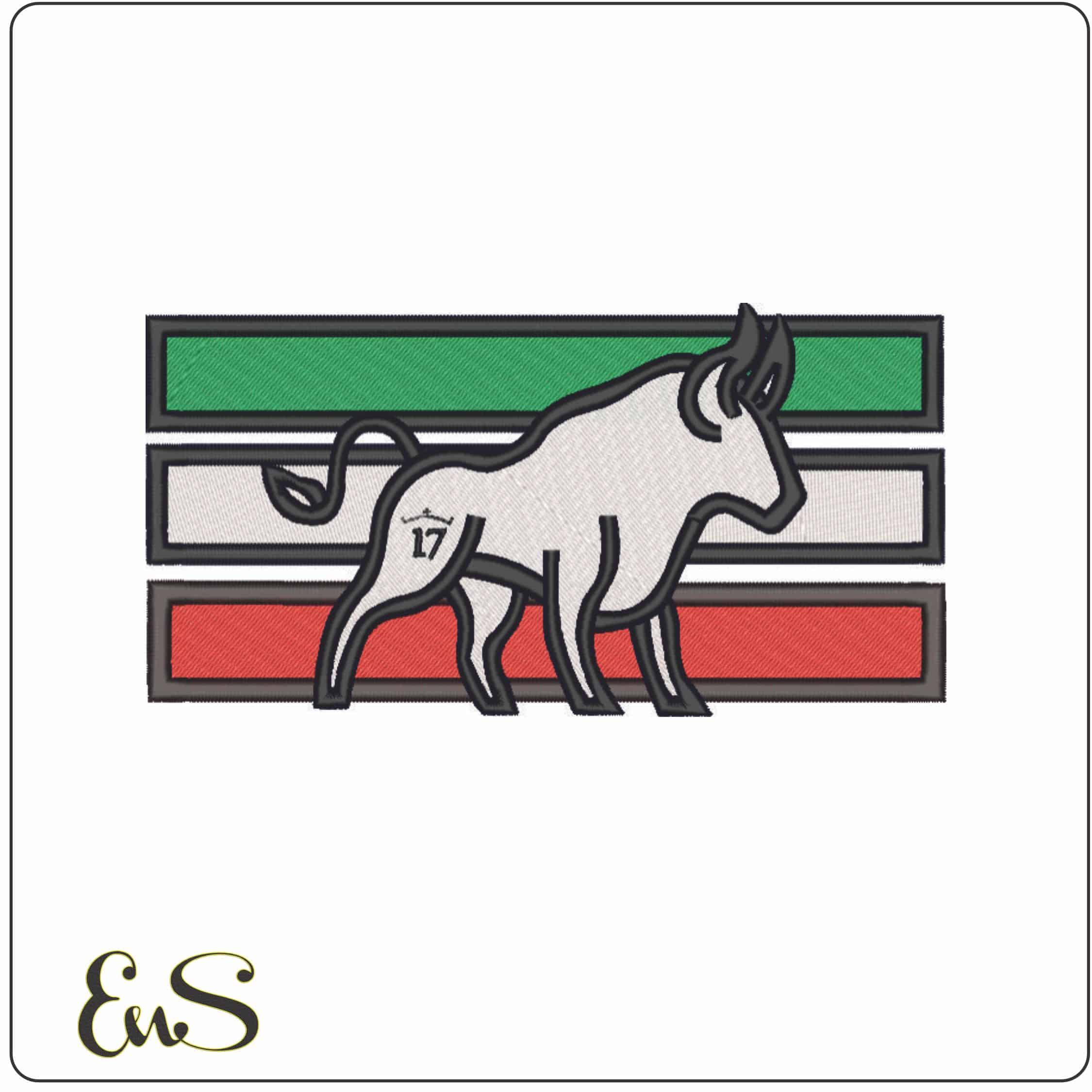 Mexican Bull-Elegant embroidery design file - instant download