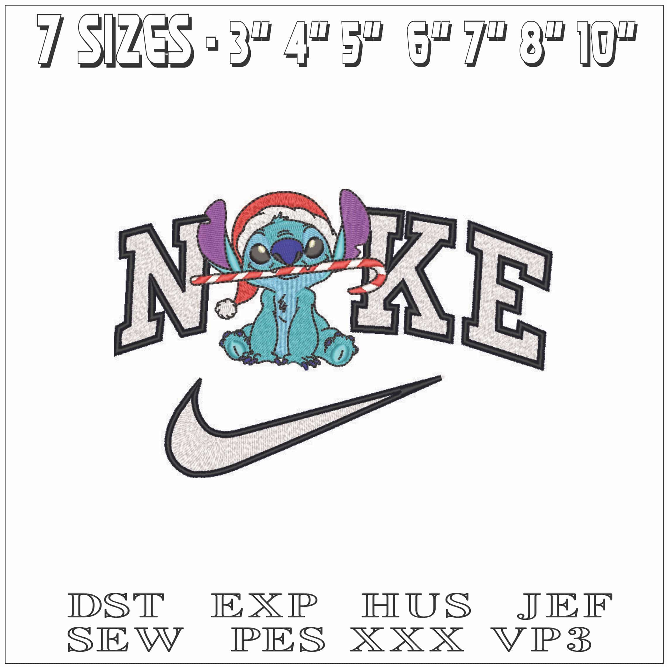 Nike Stitch Xmas Cane-Elegant embroidery design file - instant download — view 2