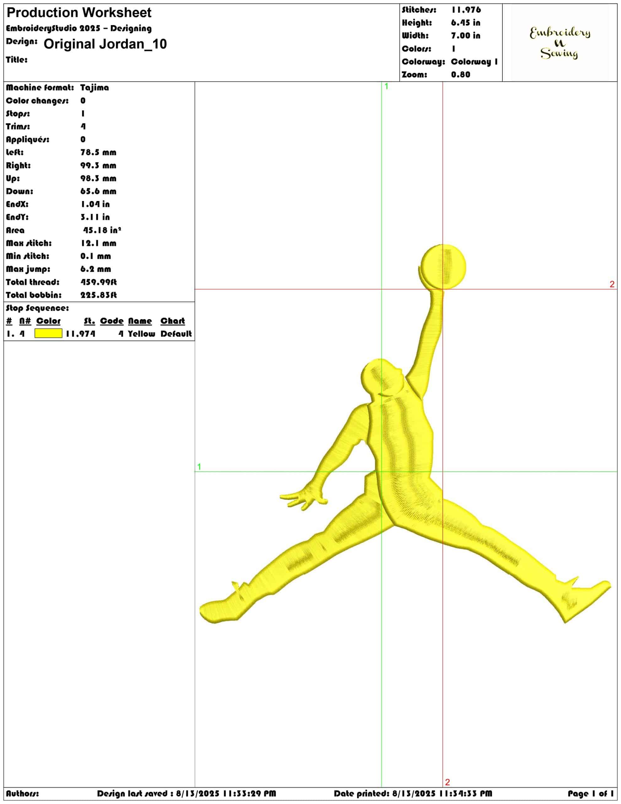 Original Jordan-Elegant embroidery design file - instant download — view 3