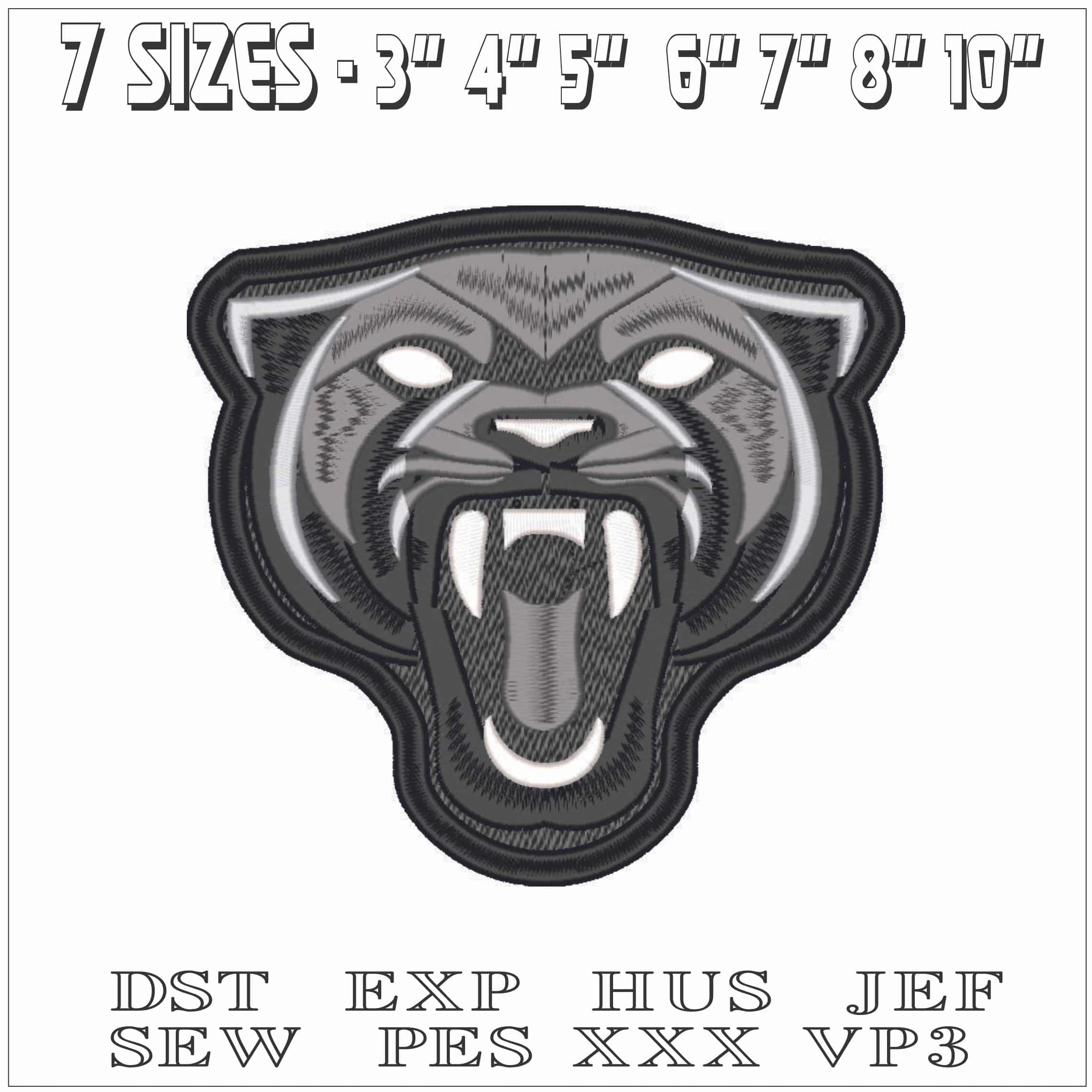Panther Boy Roaring-Elegant embroidery design file - instant download — view 2