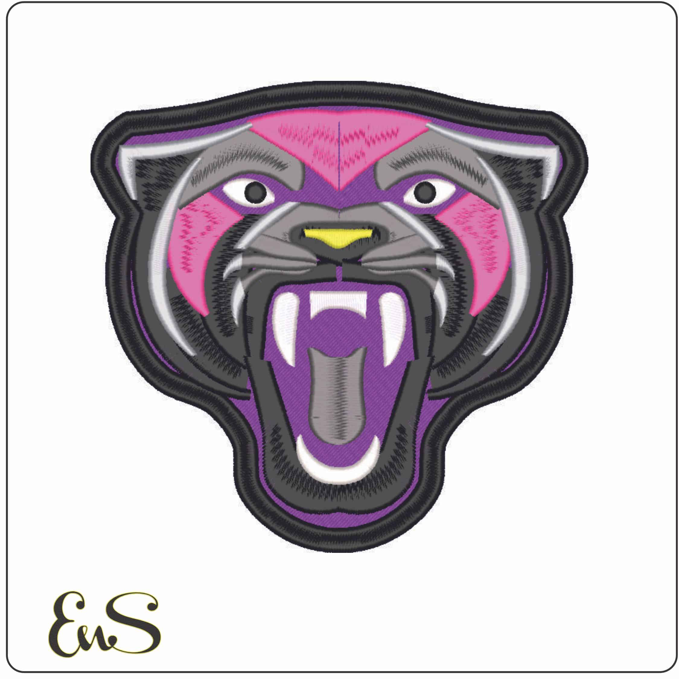 Panther Girl Roaring-Elegant embroidery design file - instant download