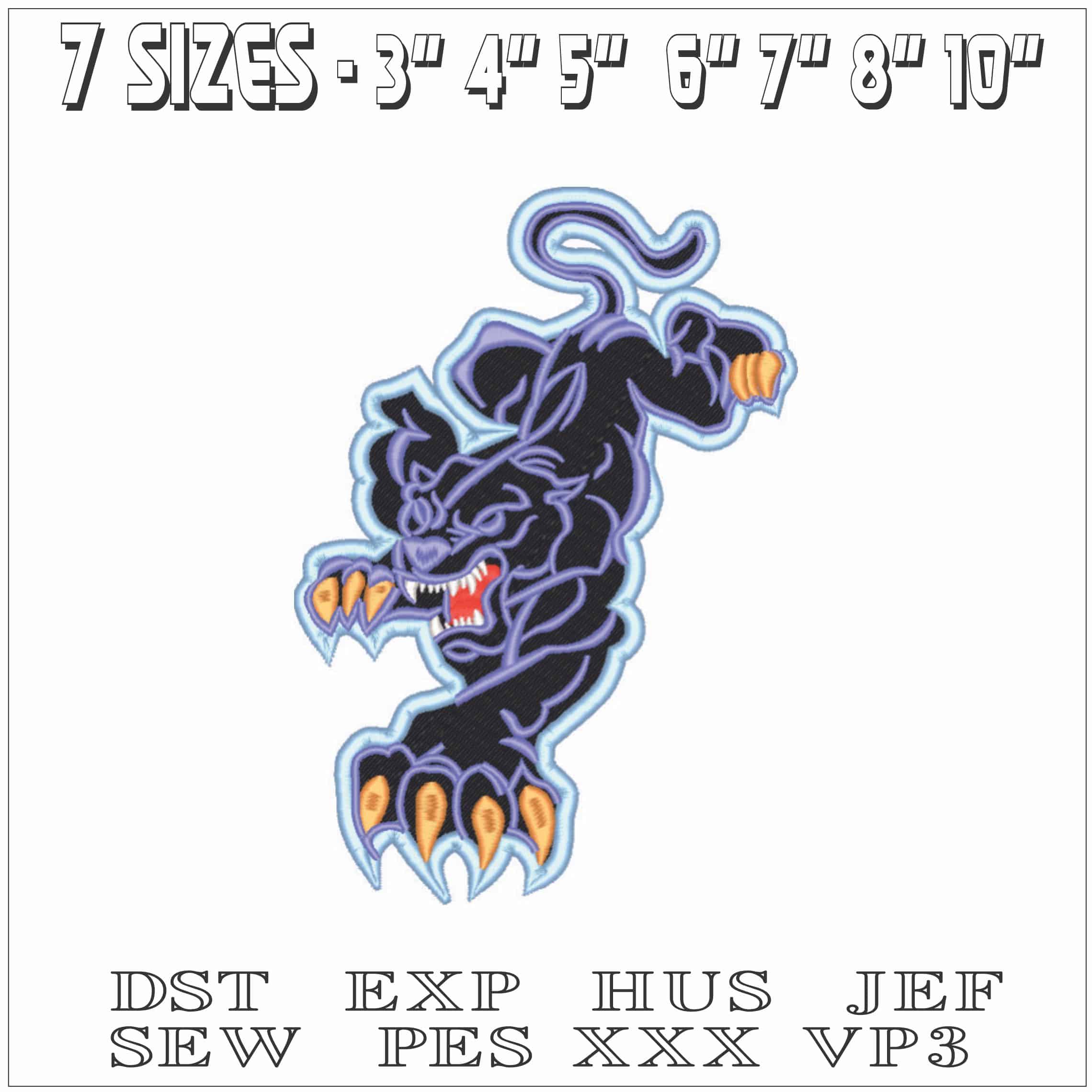 Panther Pouncing-Elegant embroidery design file - instant download — view 2