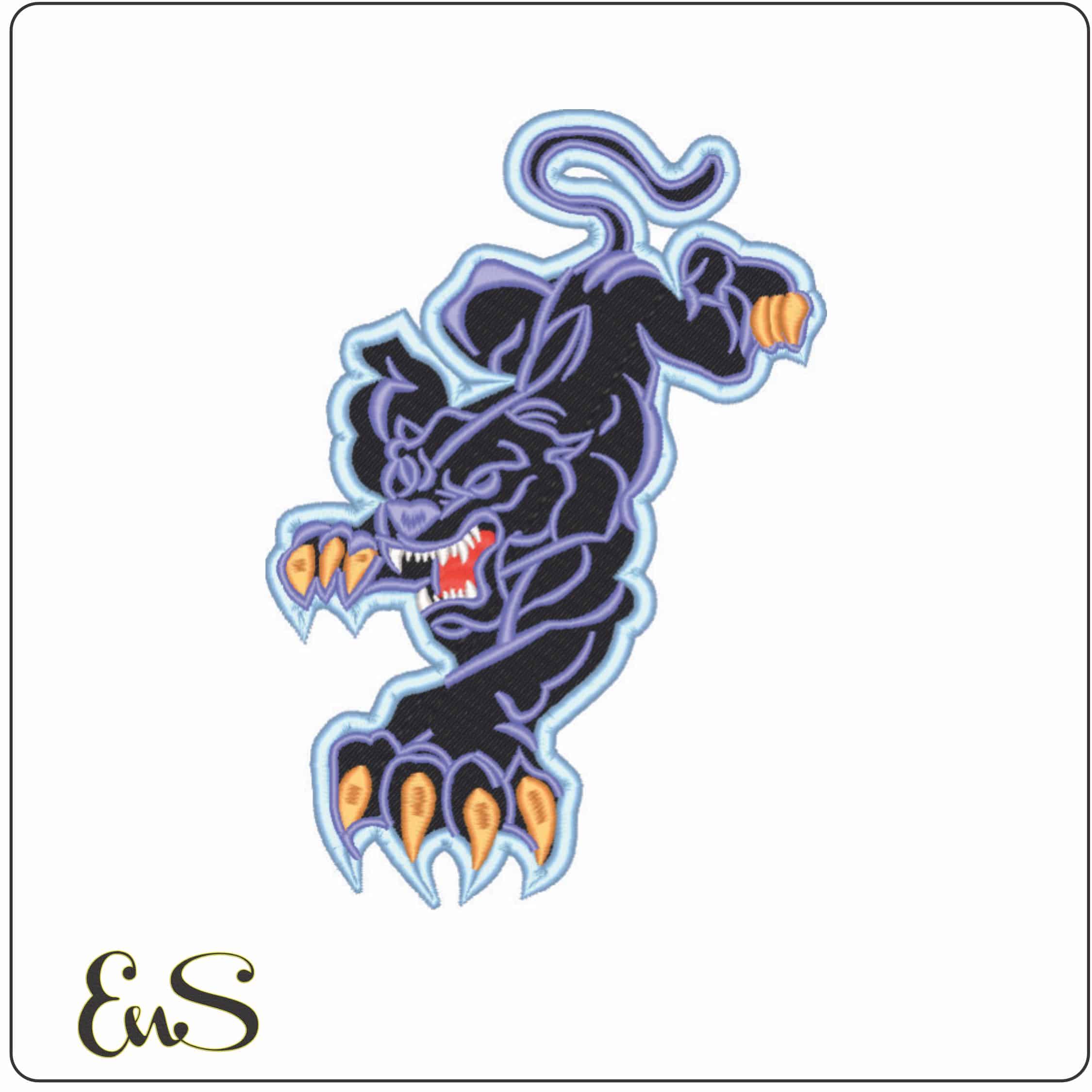 Panther Pouncing-Elegant embroidery design file - instant download
