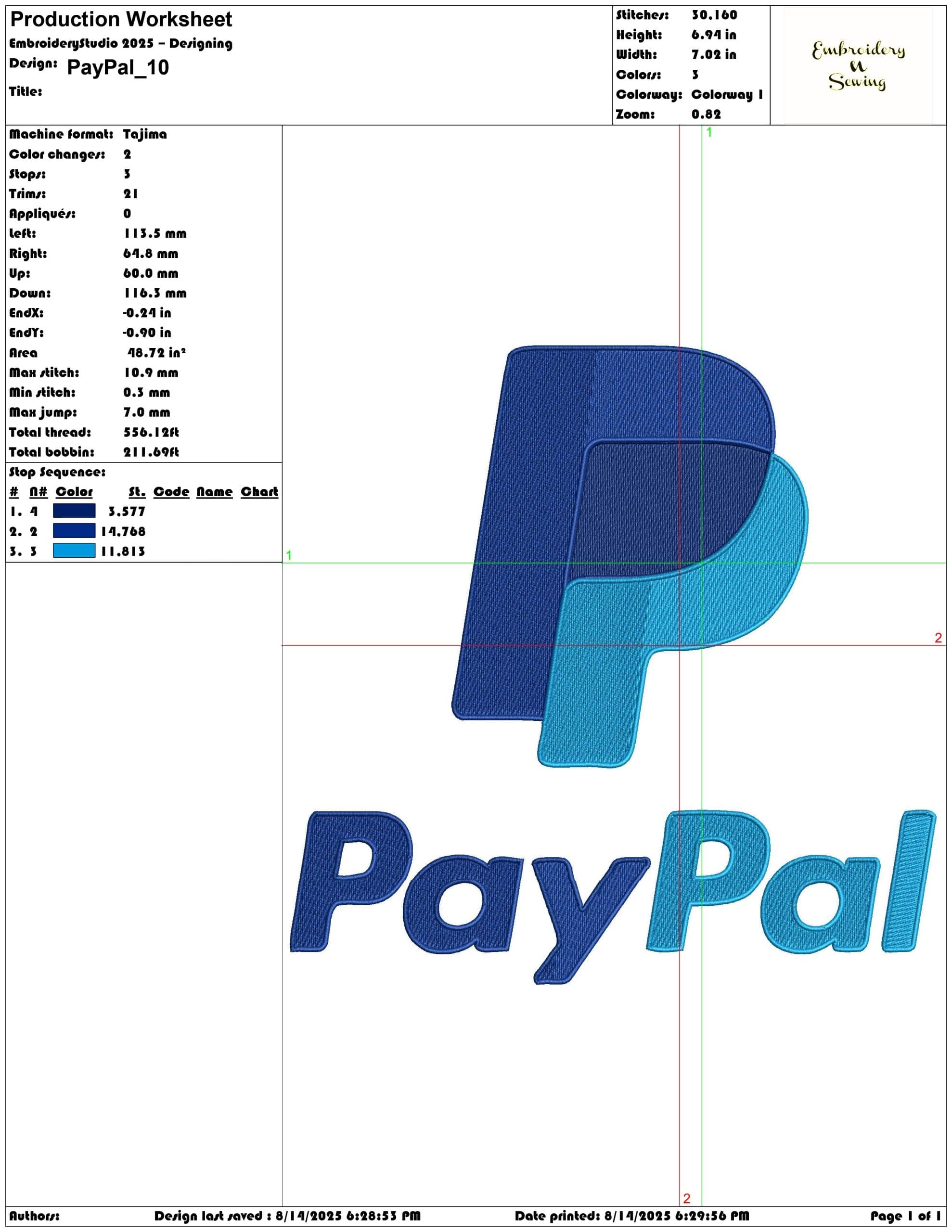 PayPal-Elegant embroidery design file - instant download — view 3