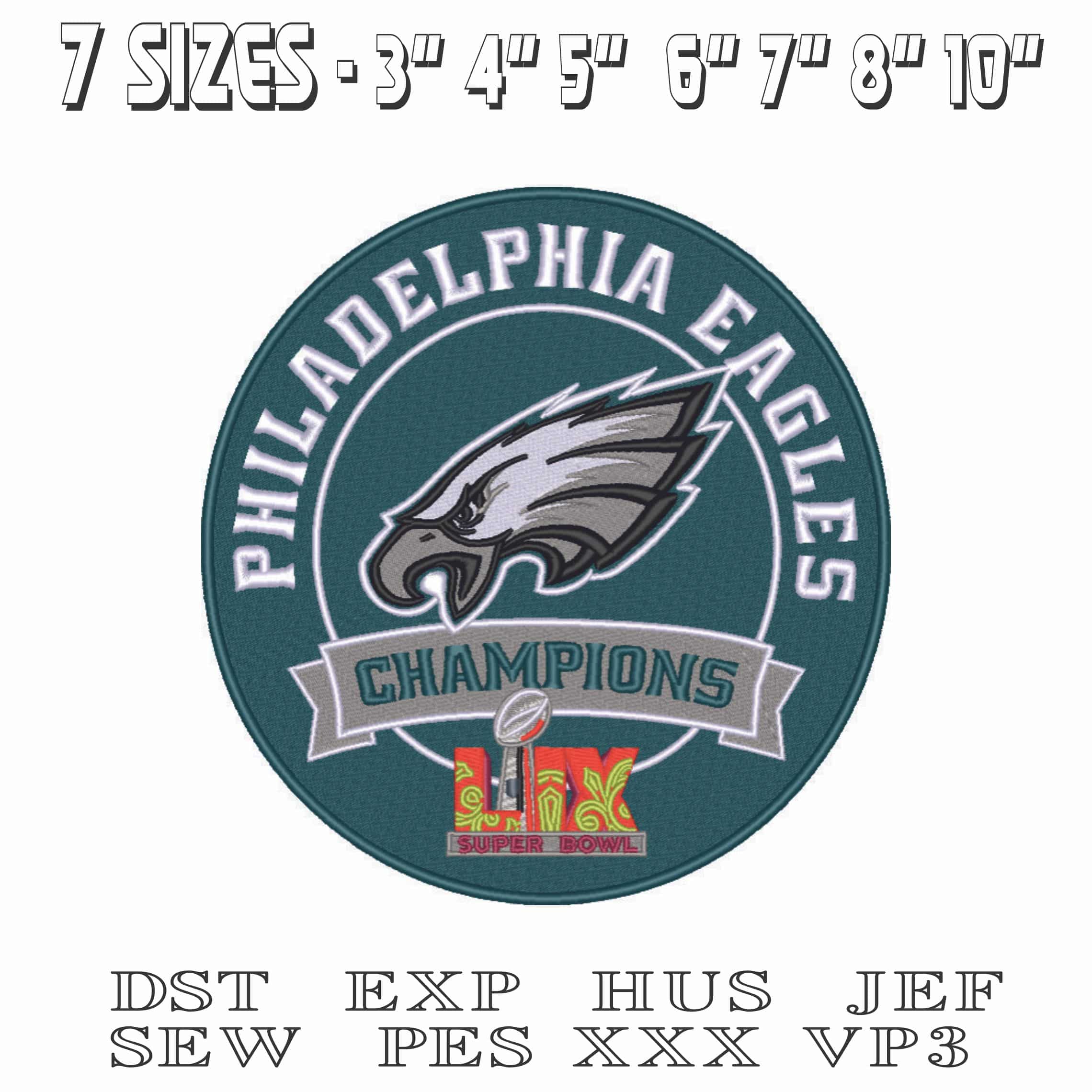 Philadephia Eagle Super Bowl Champions-Elegant embroidery design file - instant download — view 2