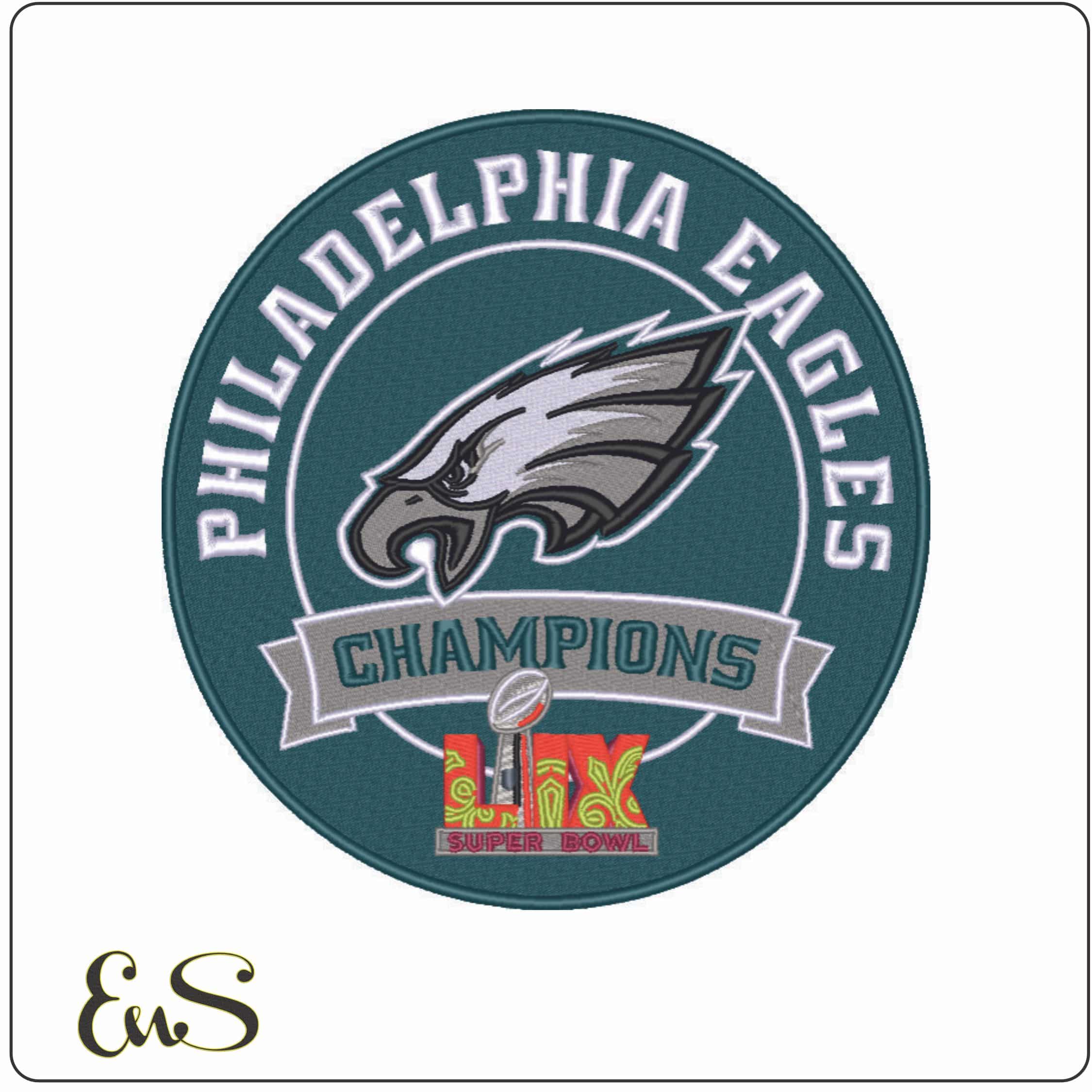 Philadephia Eagle Super Bowl Champions-Elegant embroidery design file - instant download