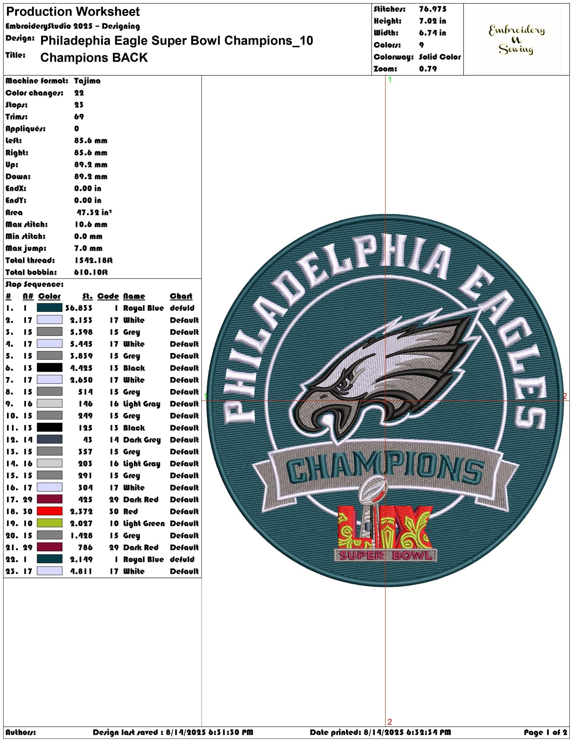 Philadephia Eagle Super Bowl Champions-Elegant embroidery design file - instant download — view 3