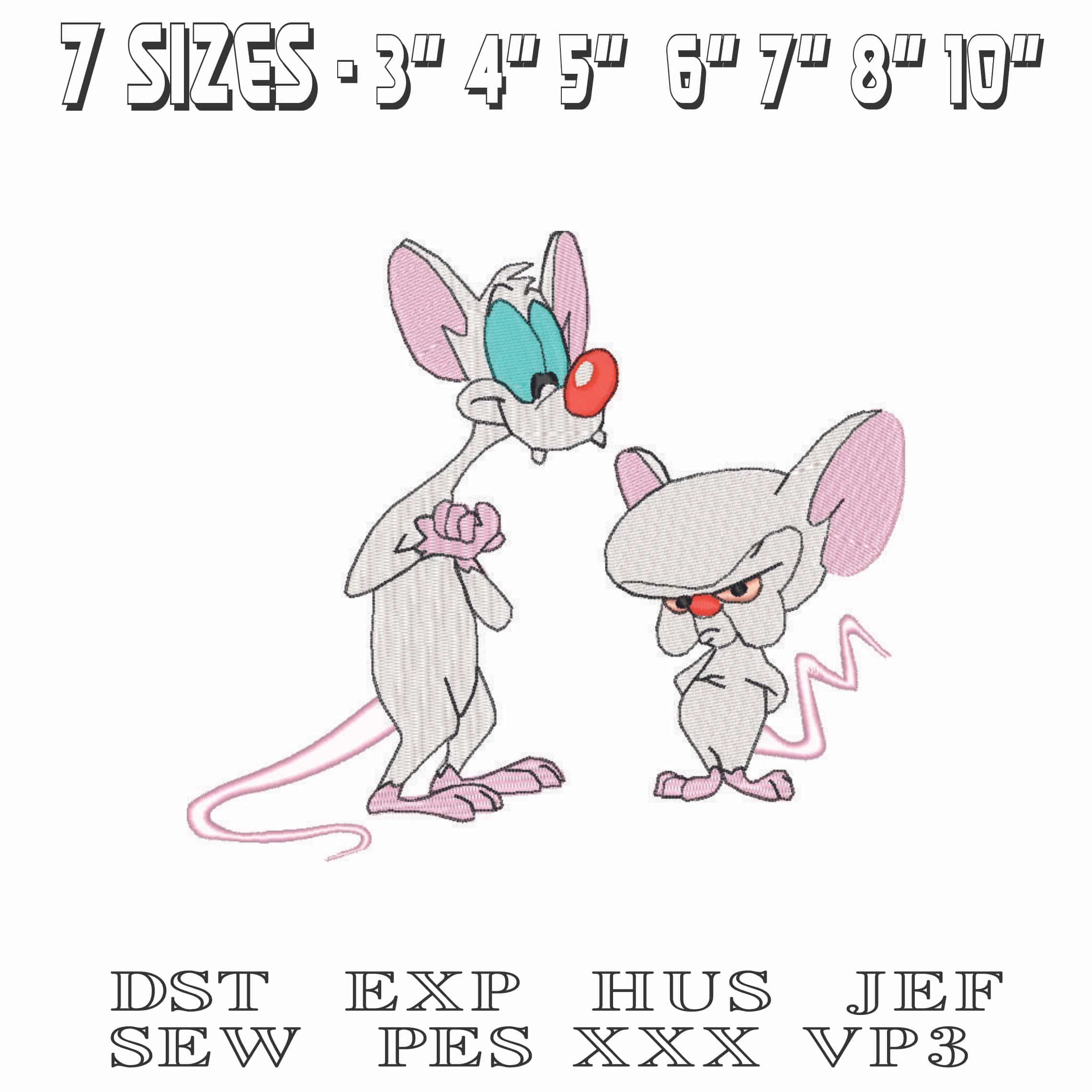 Pinky and Brian-Elegant embroidery design file - instant download — view 2