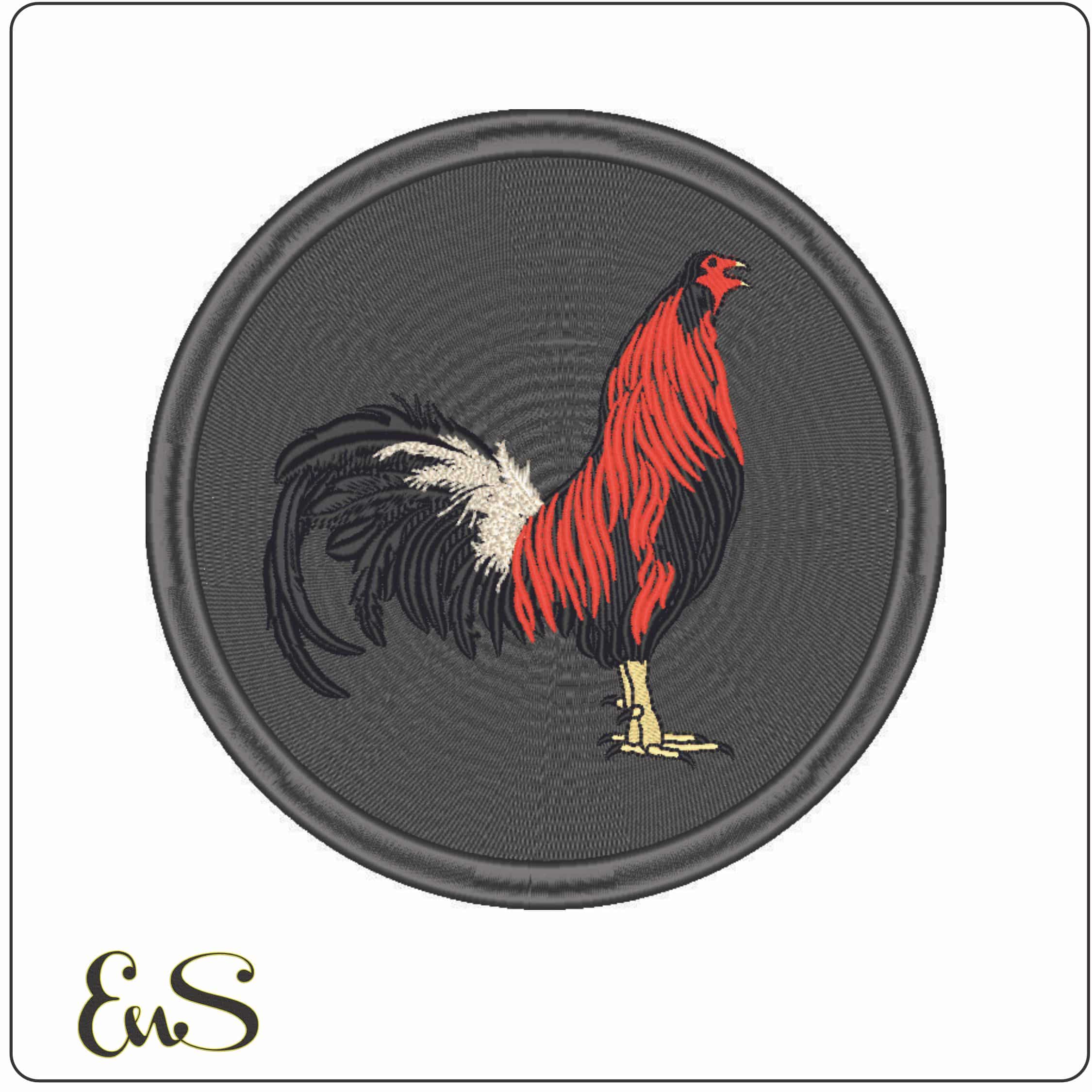 Prize Rooster in emblem-Elegant embroidery design file - instant download