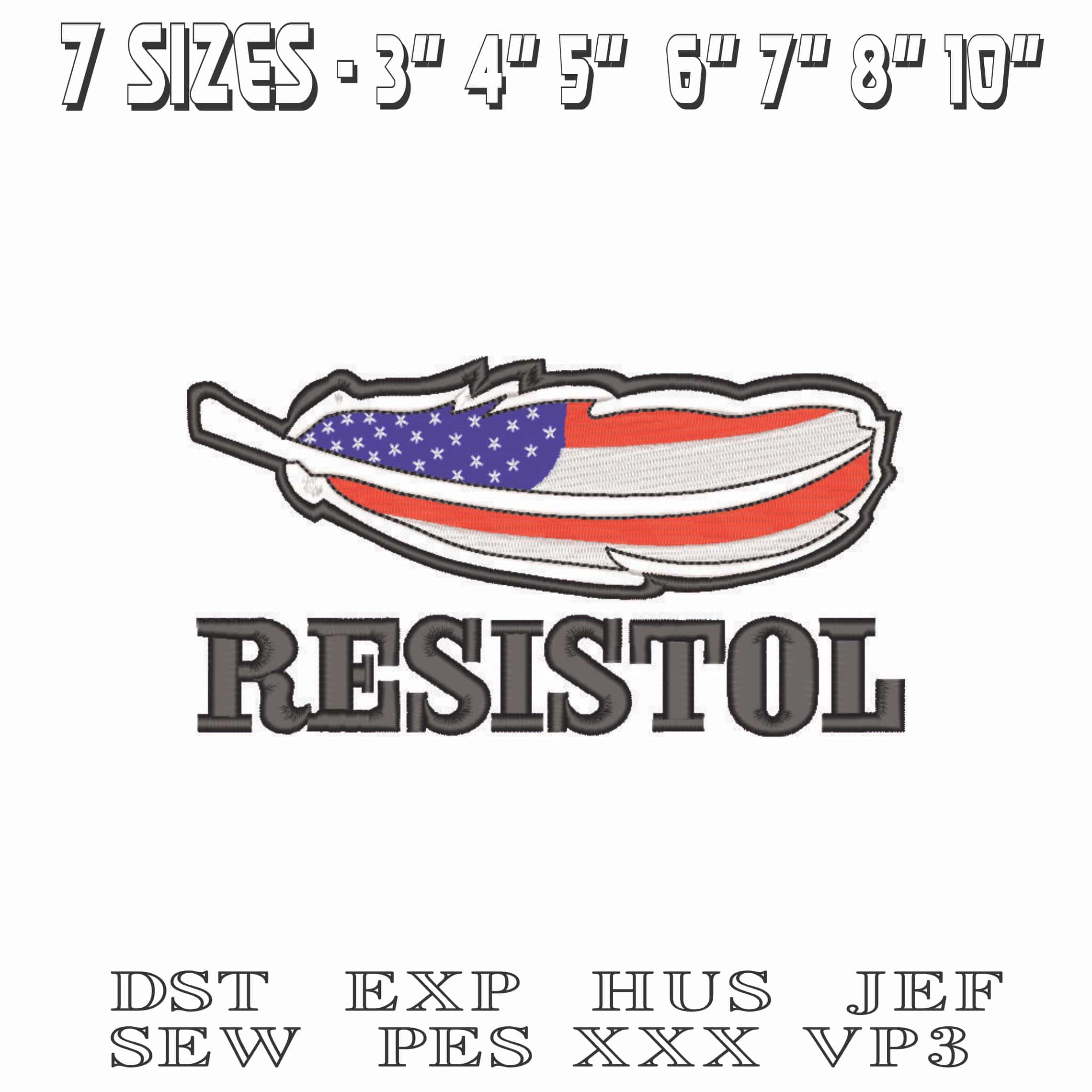 Resistol USA Feather-Elegant embroidery design file - instant download — view 2
