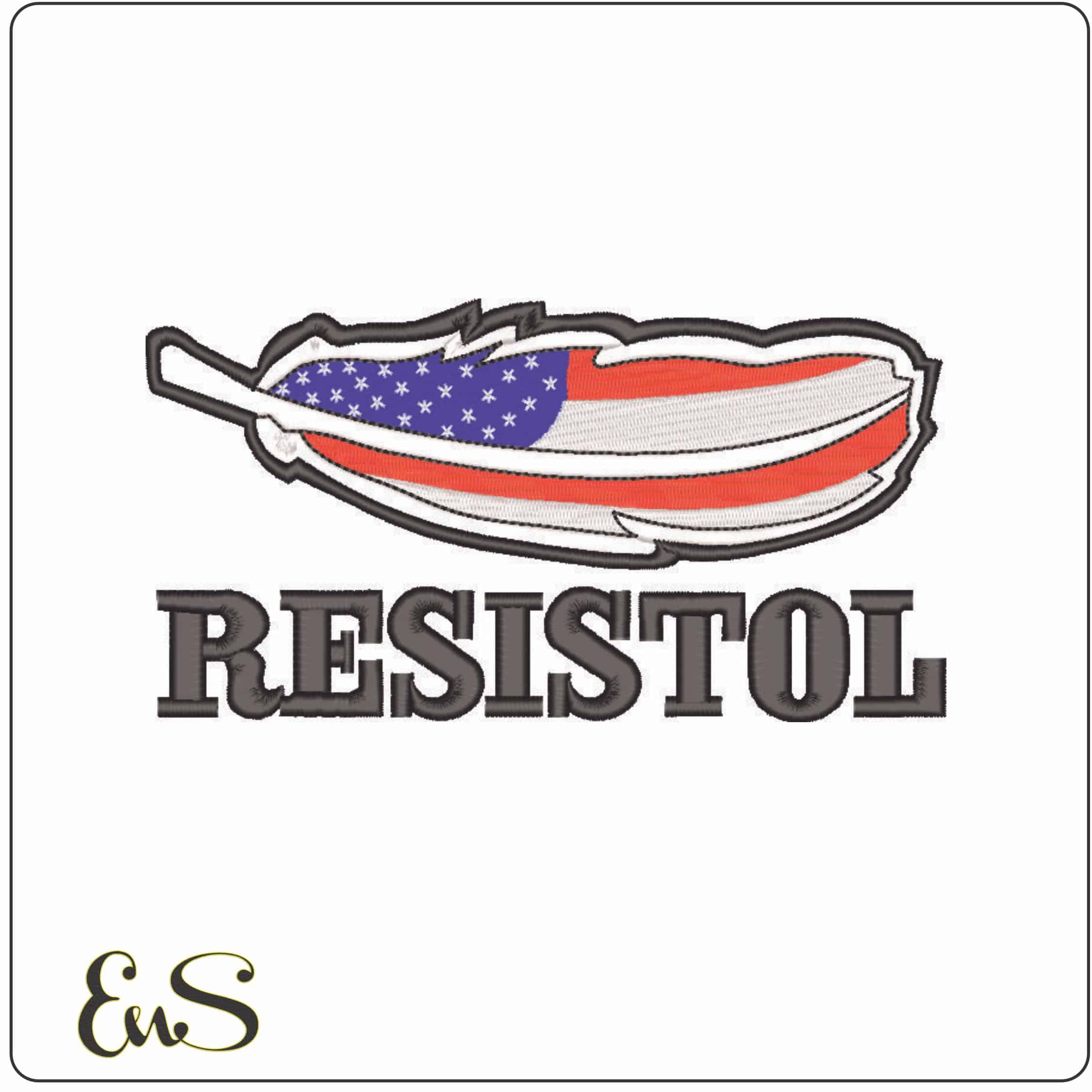 Resistol USA Feather-Elegant embroidery design file - instant download