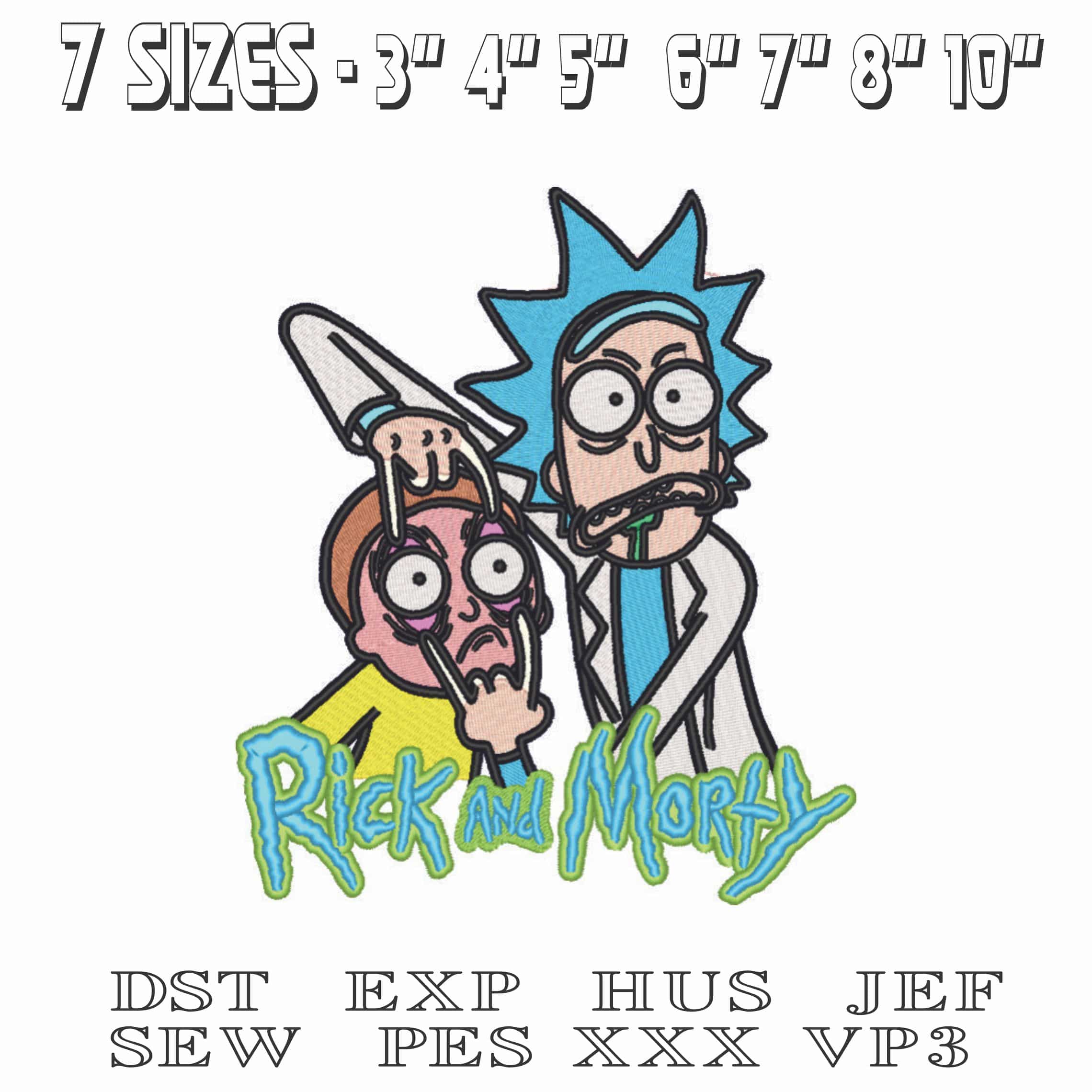 Rick and Morty - Cartoon-Elegant embroidery design file - instant download — view 2