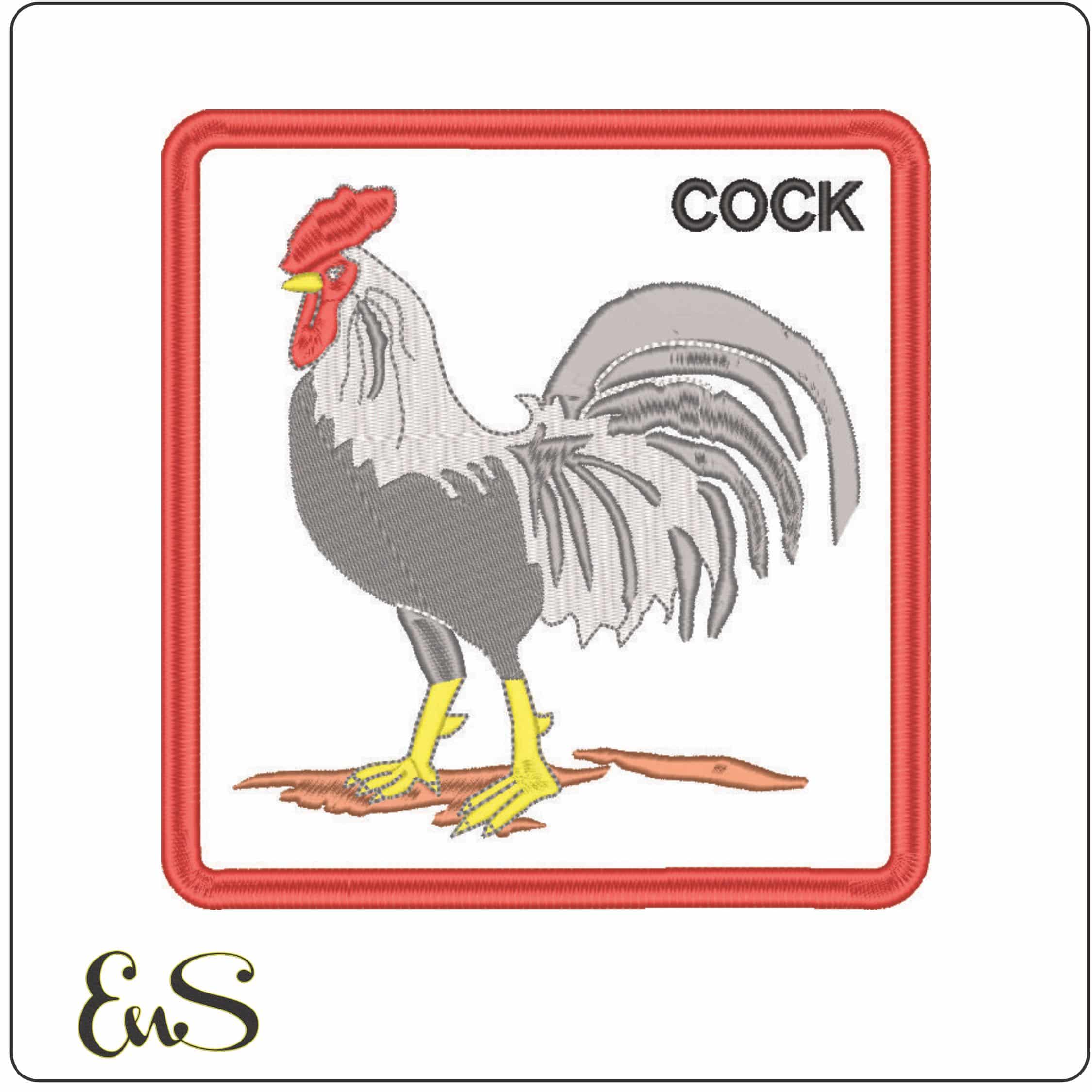 Rooster Cock in a Frame-Elegant embroidery design file - instant download
