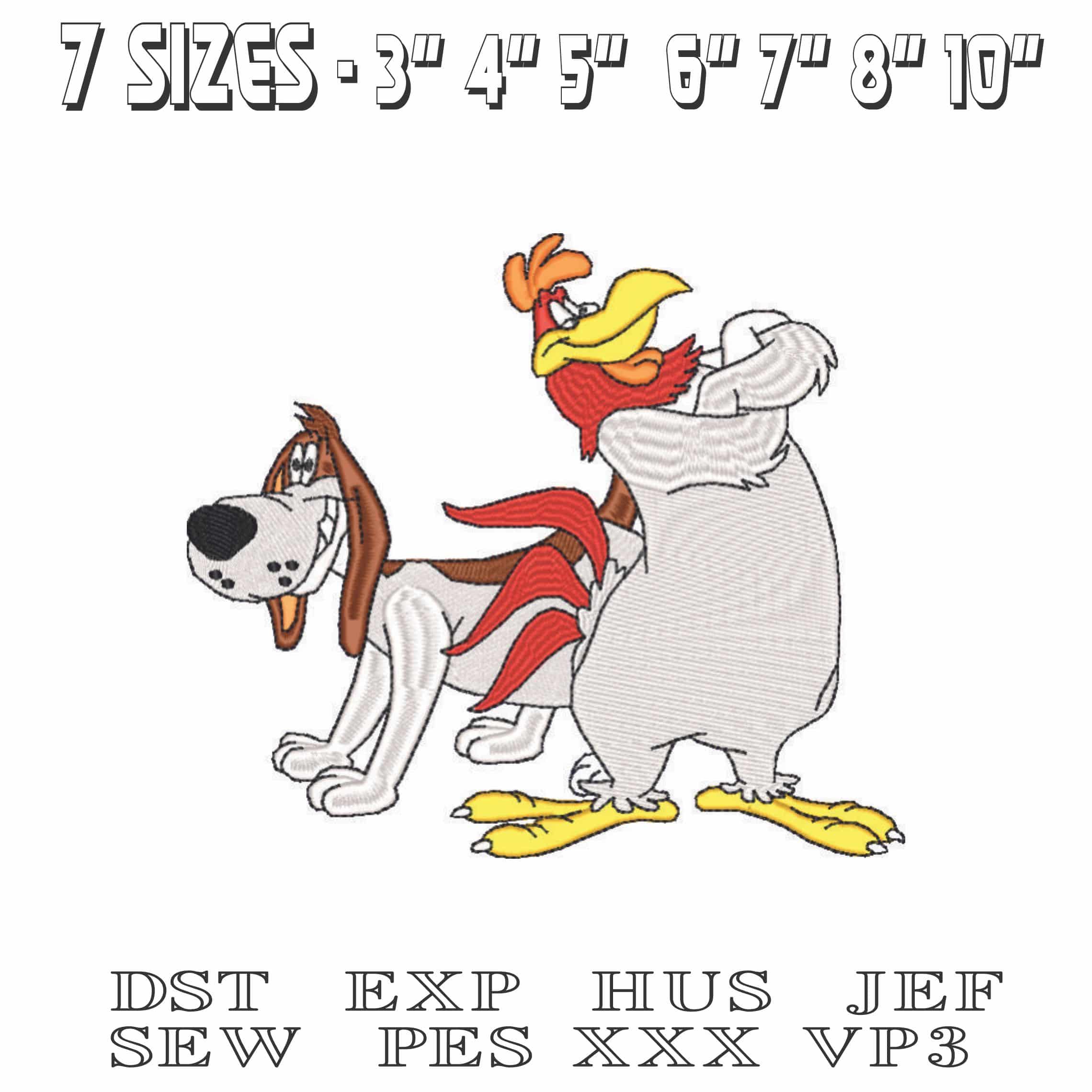 Rooster Cocktail and Dog-Elegant embroidery design file - instant download — view 2