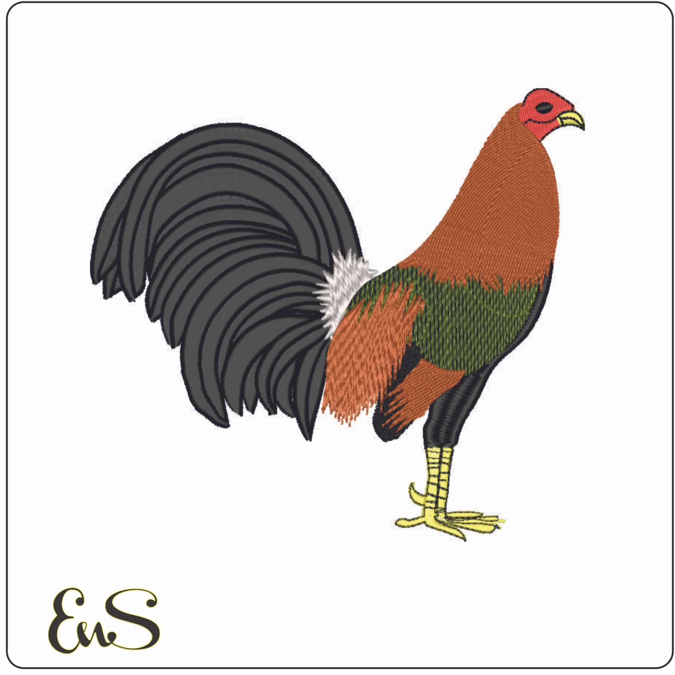 Rooster 2-Elegant embroidery design file - instant download