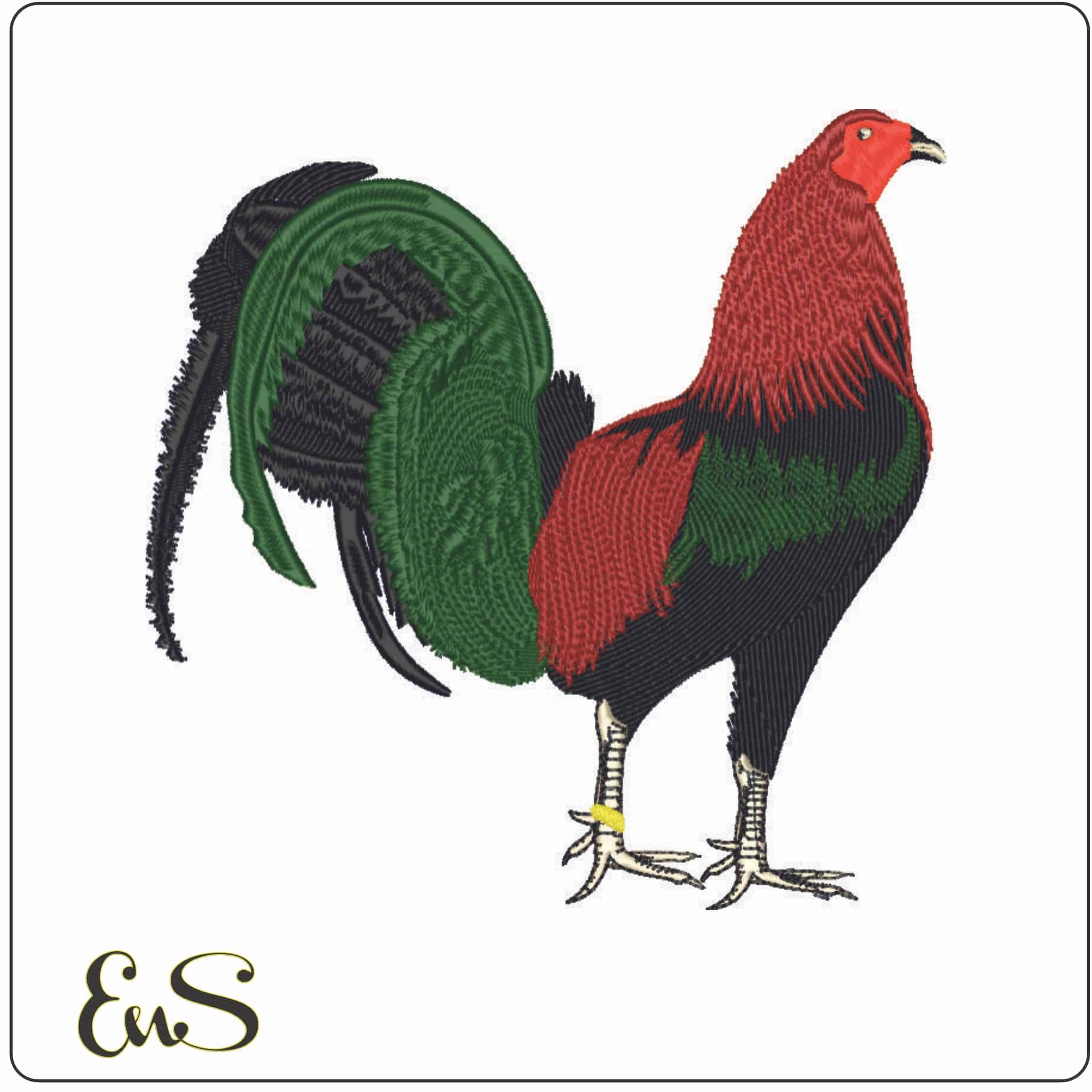 Rooster Five-Elegant embroidery design file - instant download
